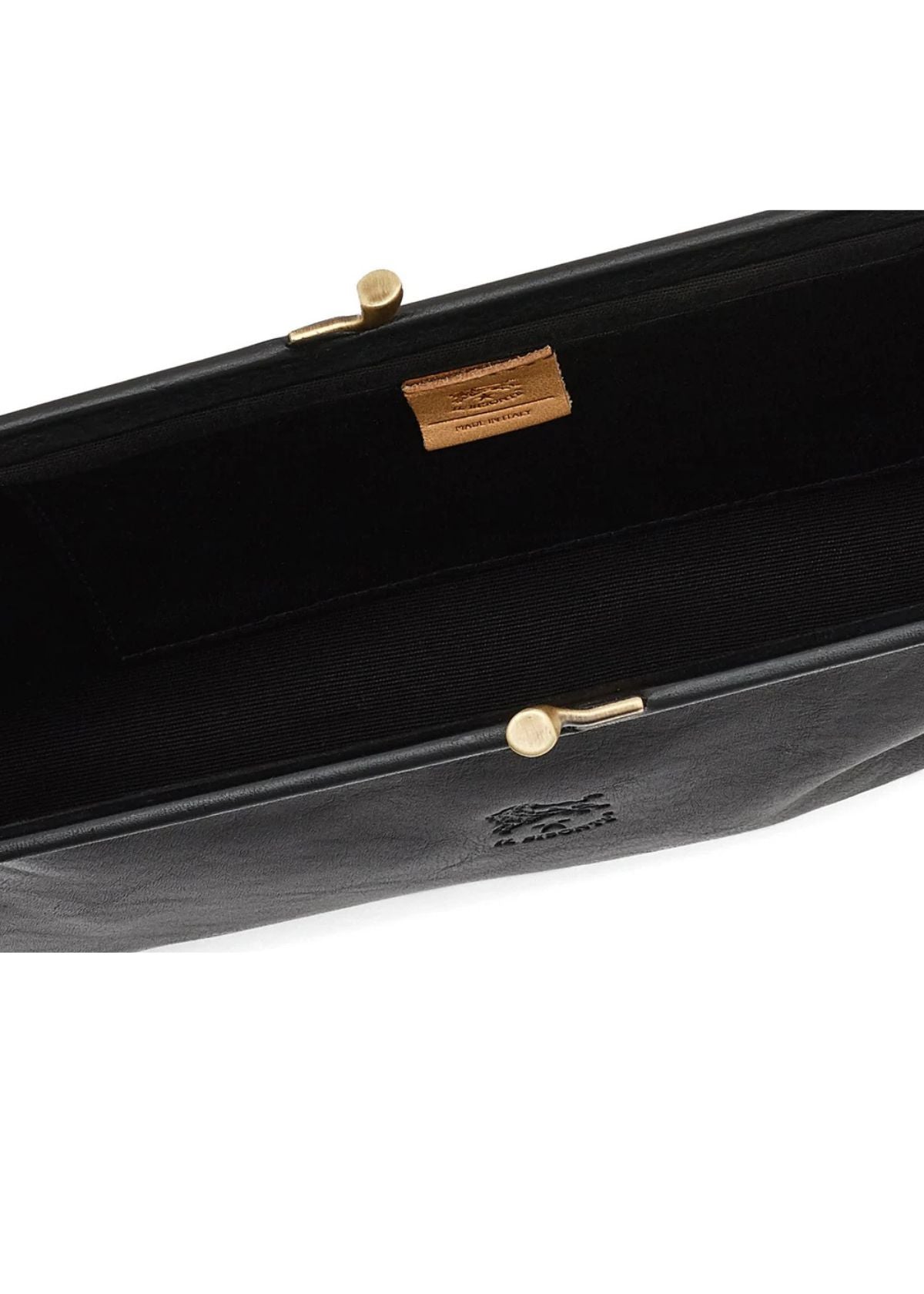 IL BISONTE Manuela Leather Clutch Handbag - Black