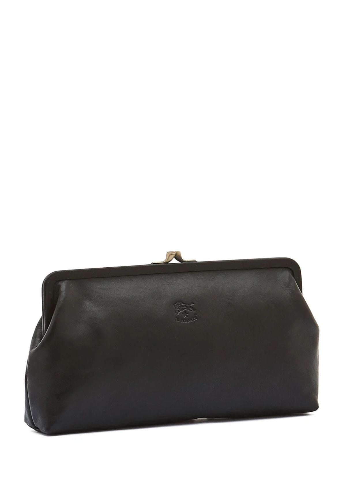 IL BISONTE Manuela Leather Clutch Handbag - Black