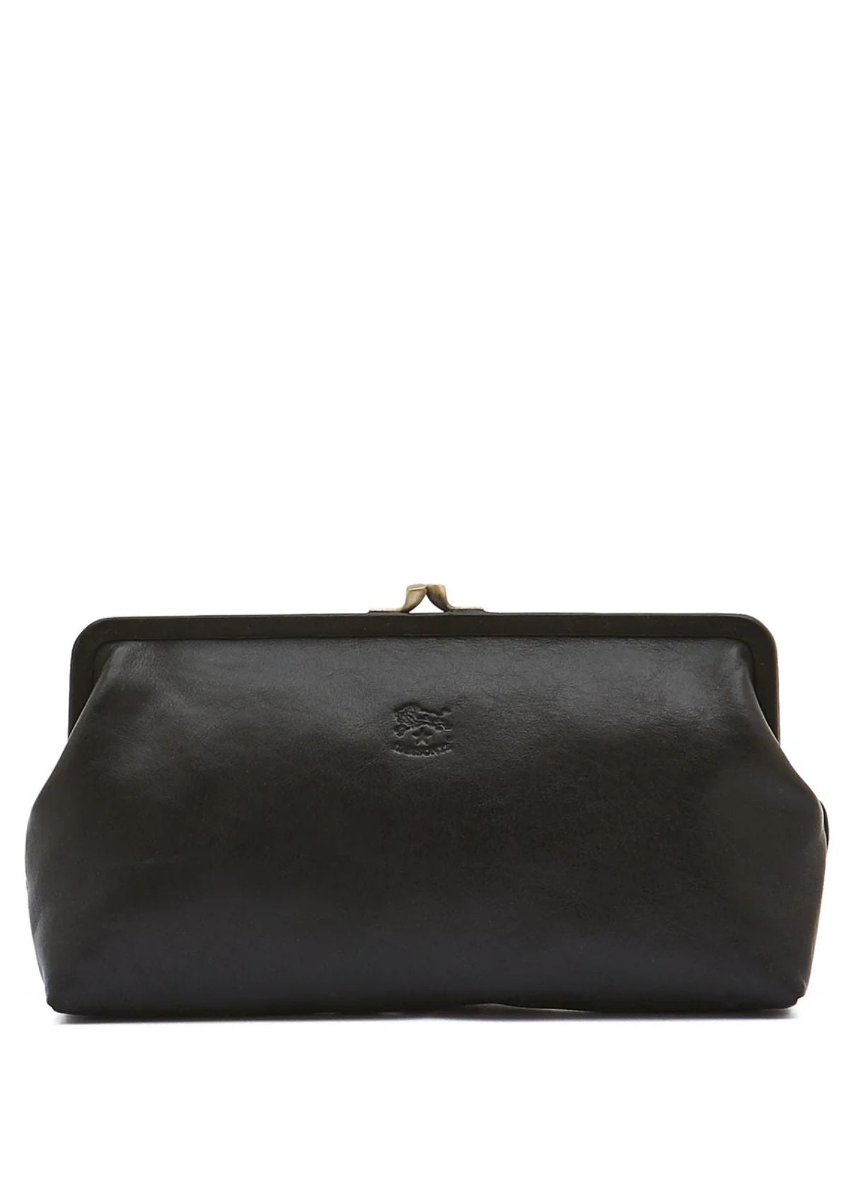 IL BISONTE Manuela Leather Clutch Handbag - Black