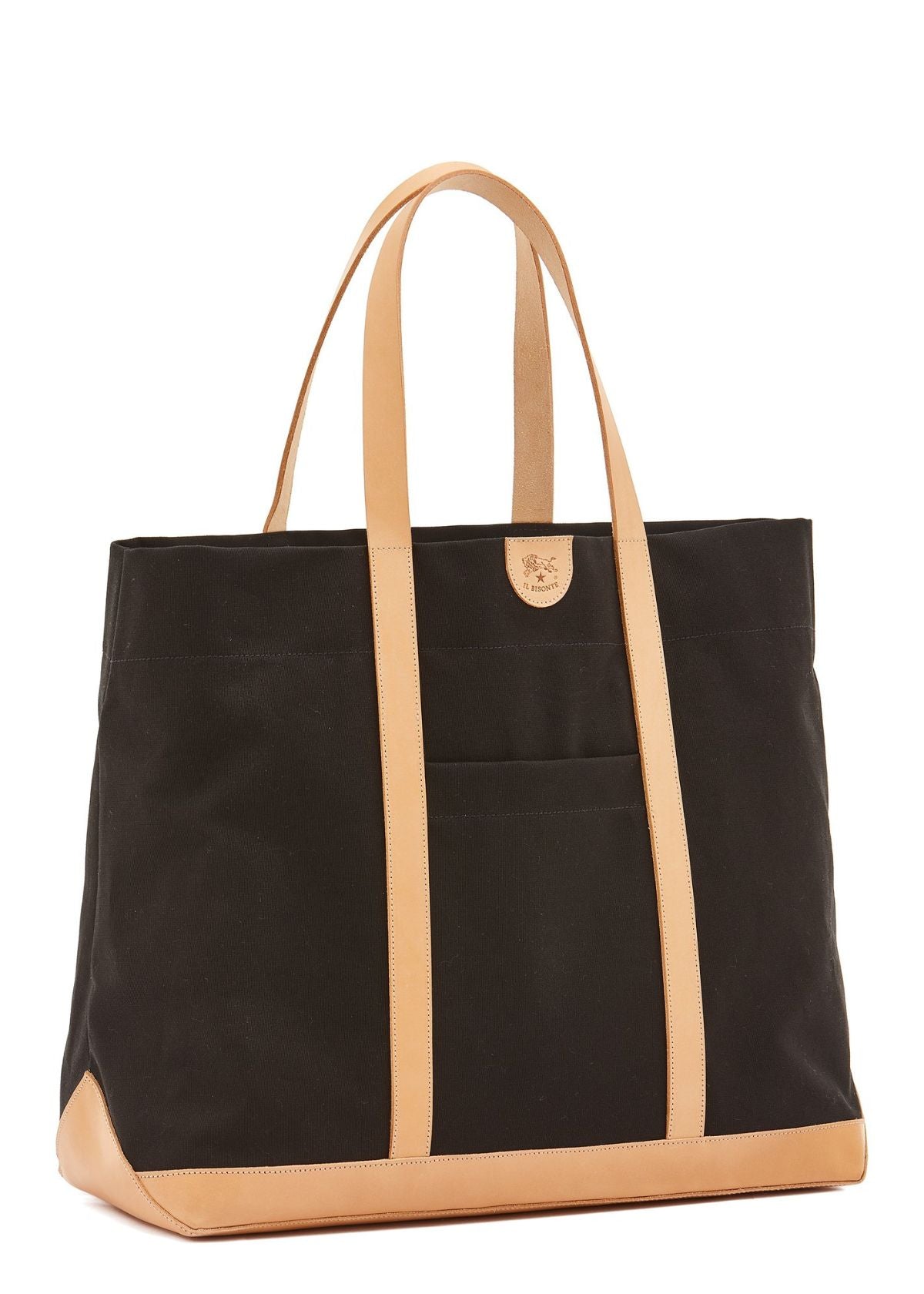 IL BISONTE Carmella Large Tote Handbag - Black and Natural
