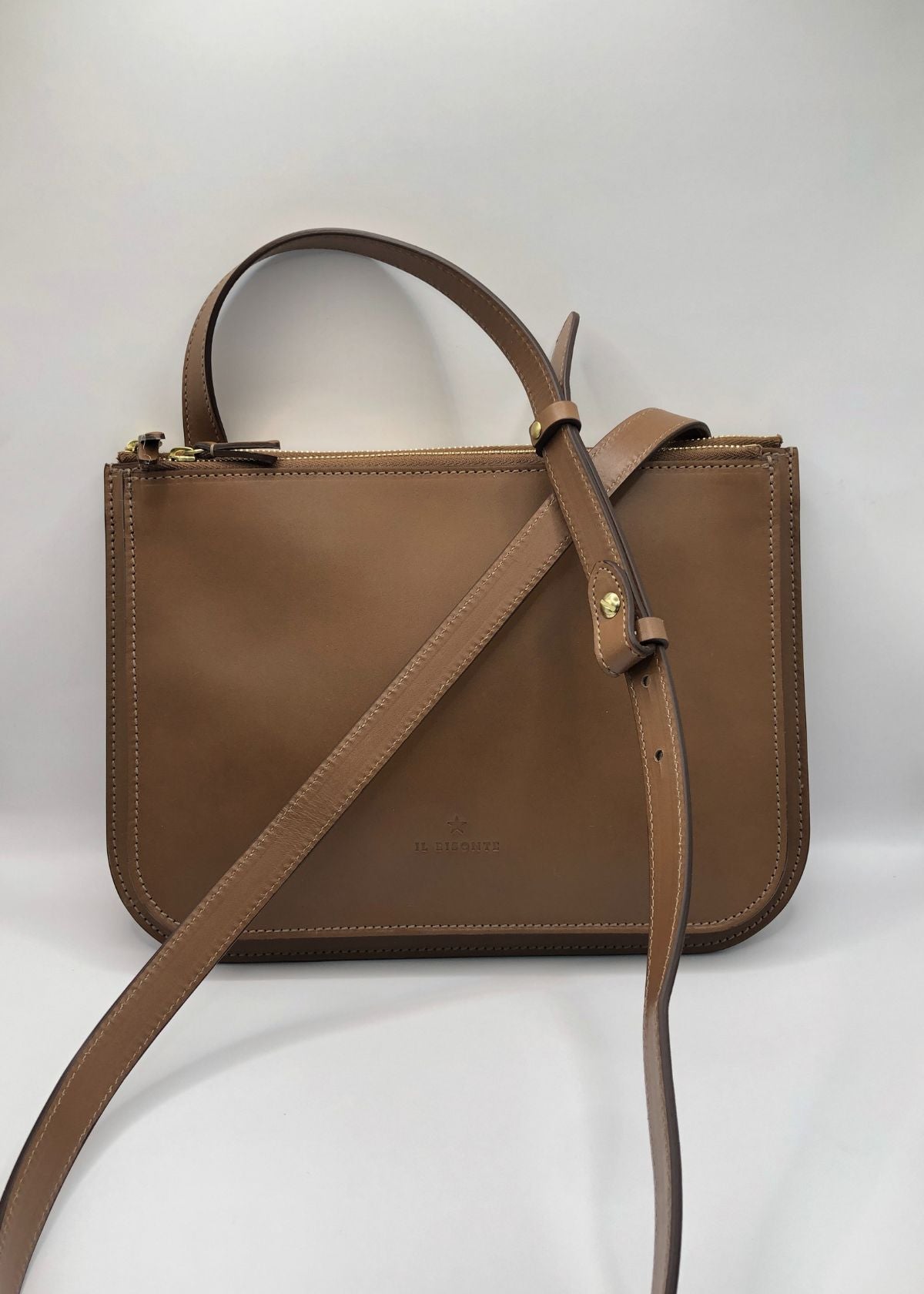 IL BISONTE Roseto Crossbody Handbag- Chocolate