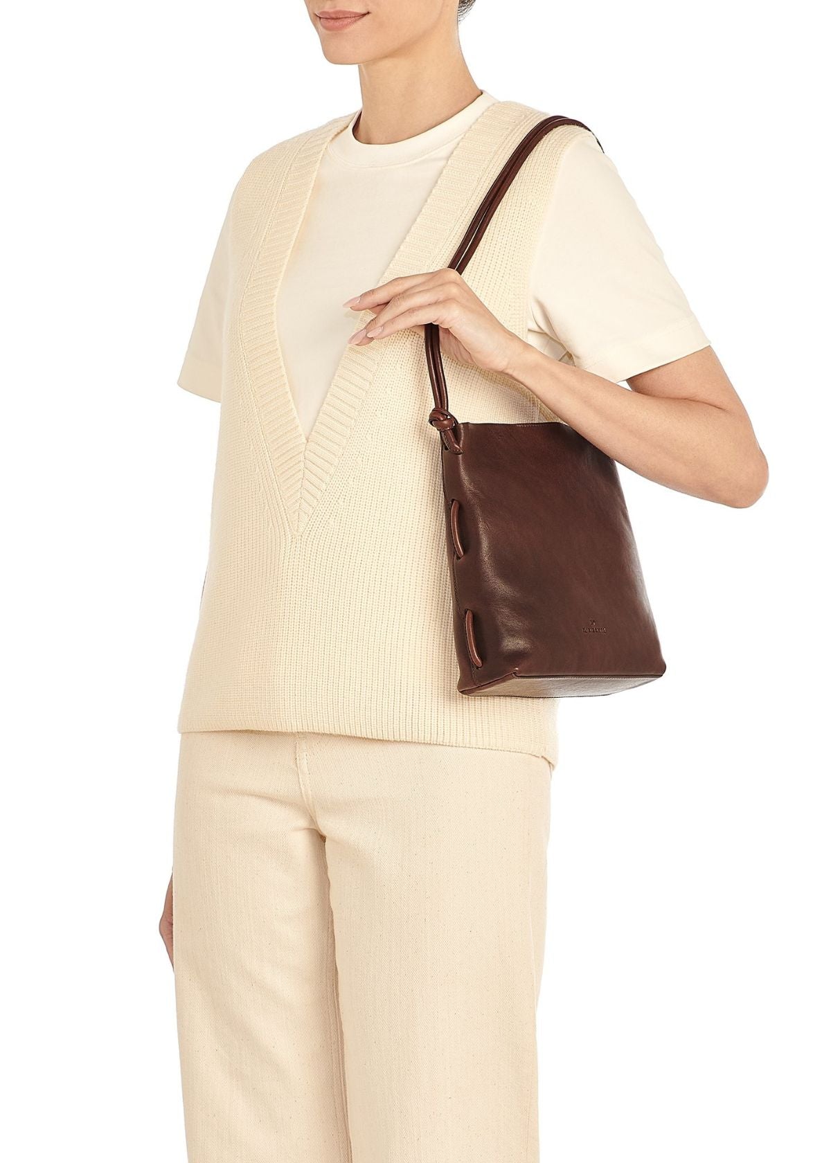 IL BISONTE Snodo Shoulder Handbag - Coffee