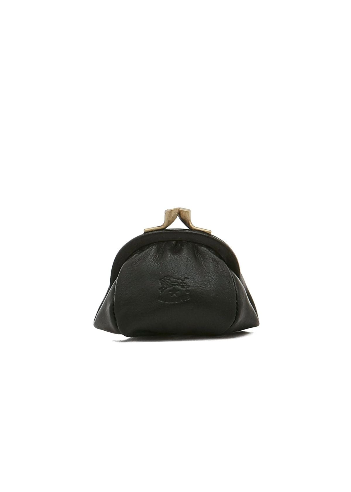 IL BISONTE Leather Coin Purse - Black