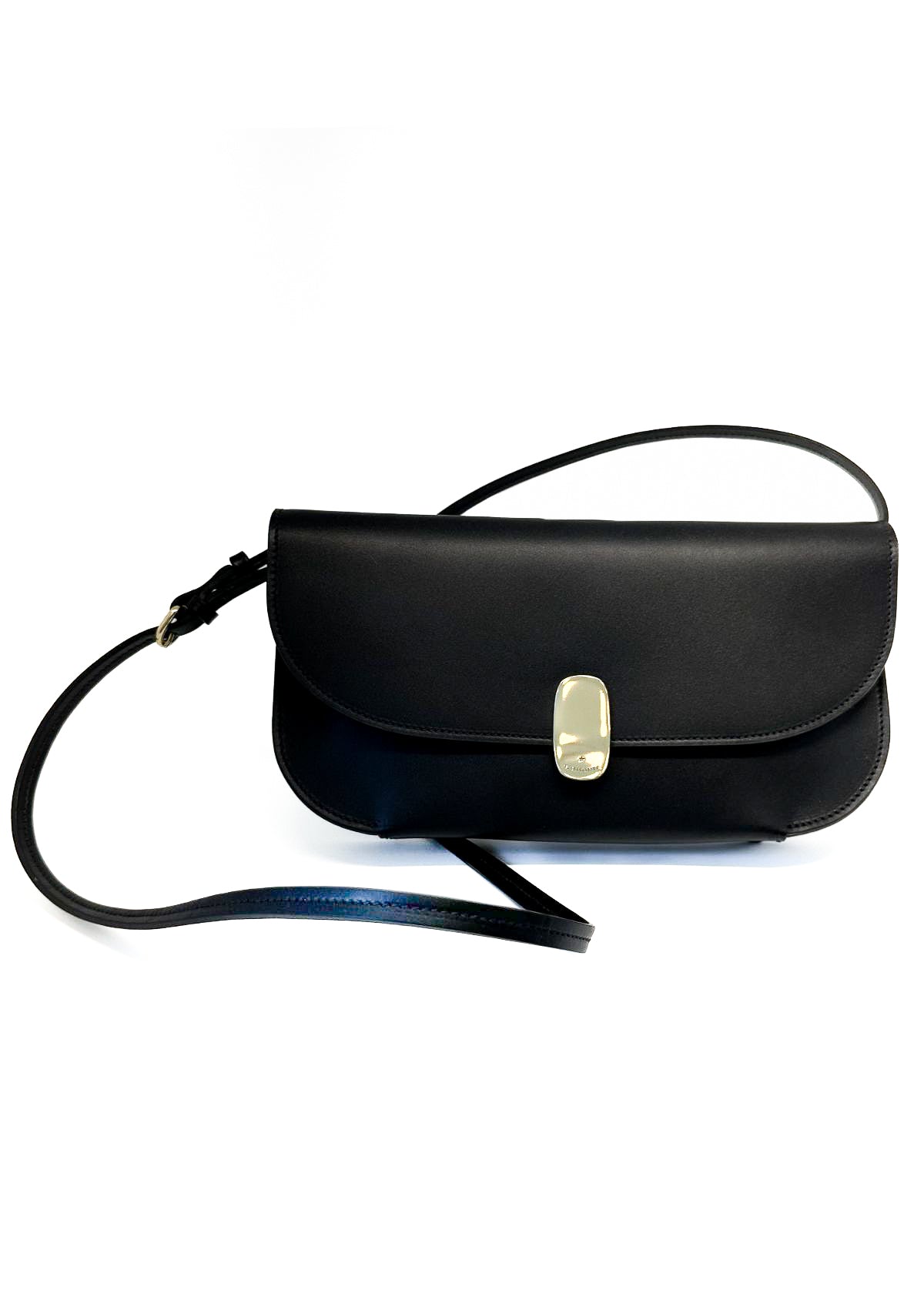 IL BISONTE Leather Clutch Crossbody Bag - Black