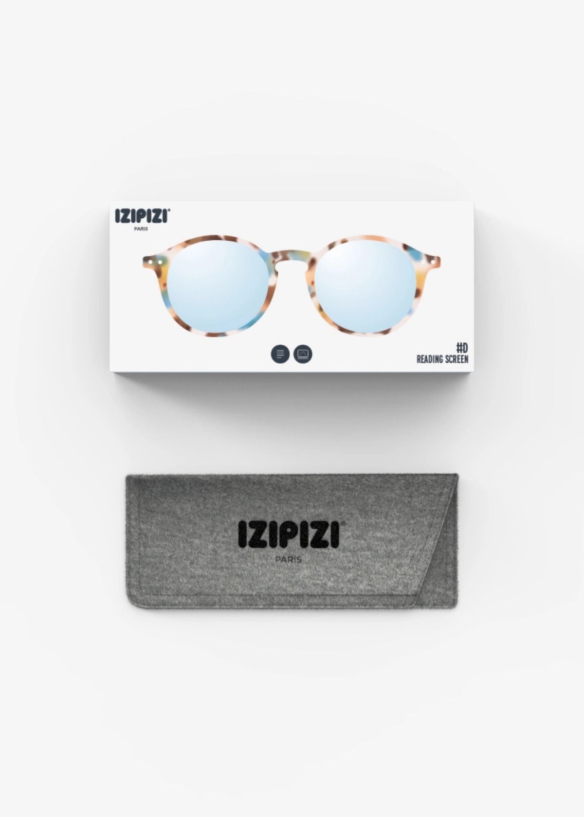IZIPIZI Iconic Round Reading Glasses #D in Blue Tortoise