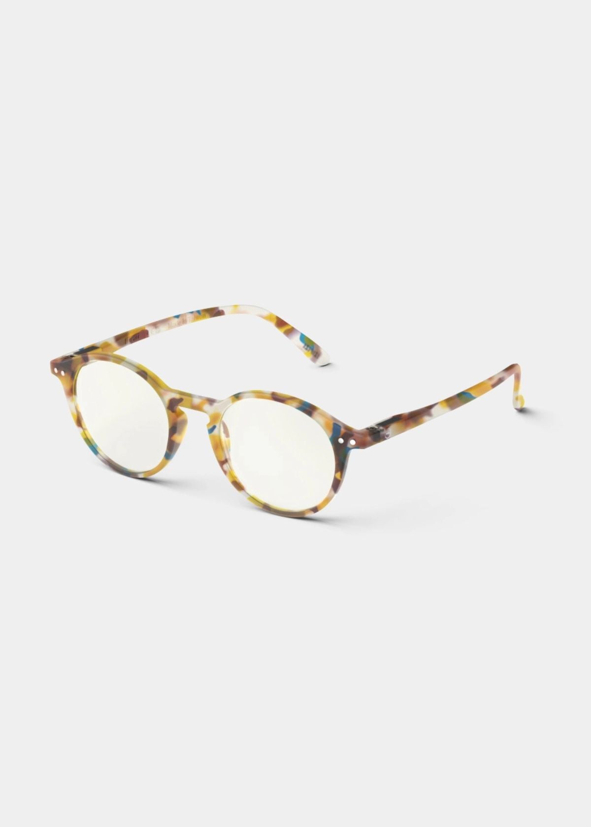 IZIPIZI Iconic Round Reading Glasses #D in Blue Tortoise