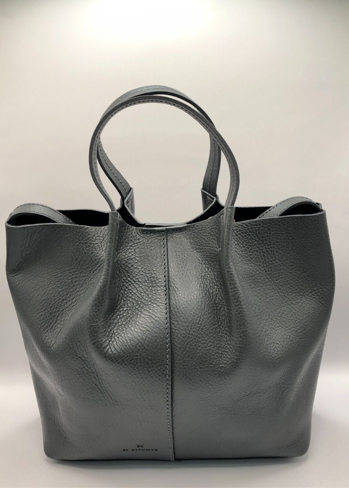 IL BISONTE Nina Leather Crossbody Handbag - Gaphite
