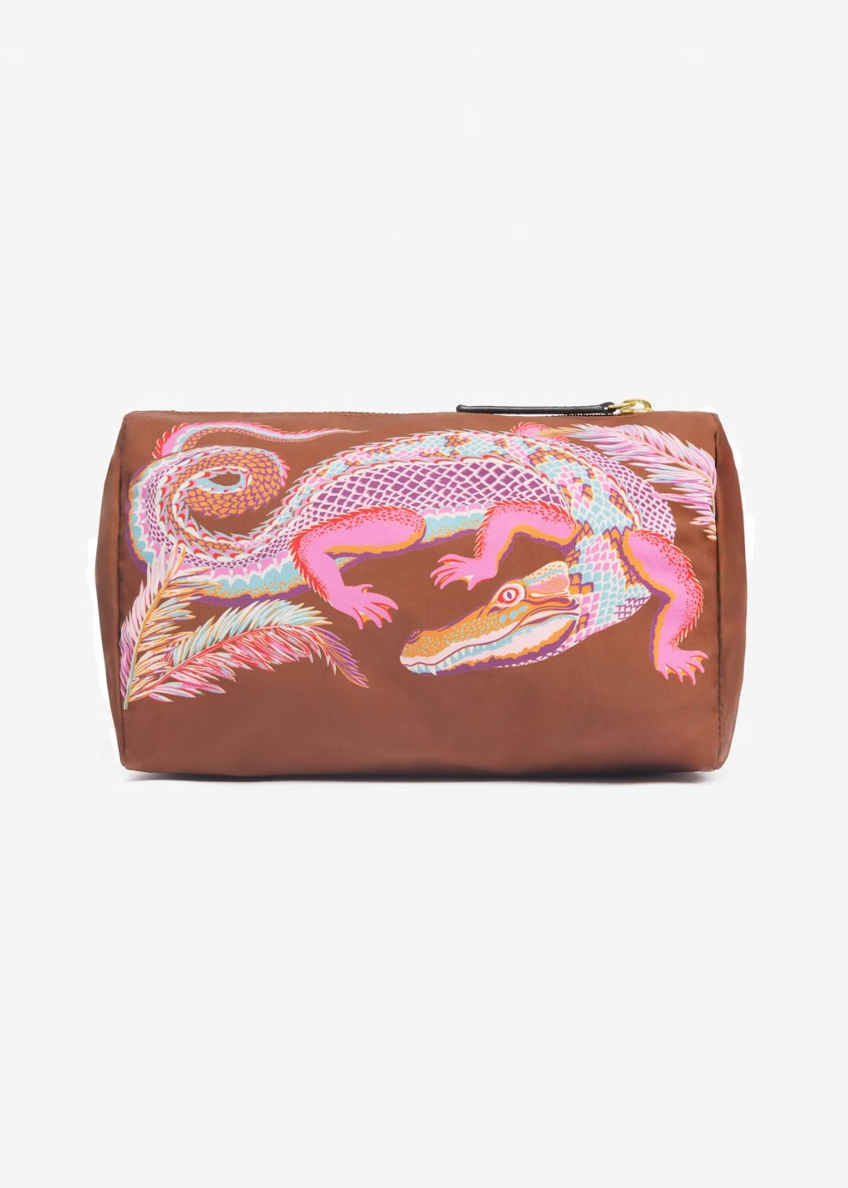 INOUI EDITIONS CROC SMALL CASE HANDBAG - CARAMEL