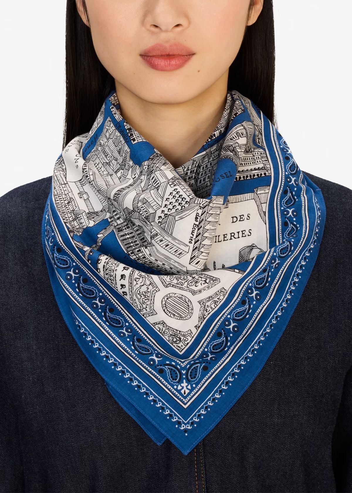 INOUI EDITIONS Louvre 65 Square Scarf - Blue