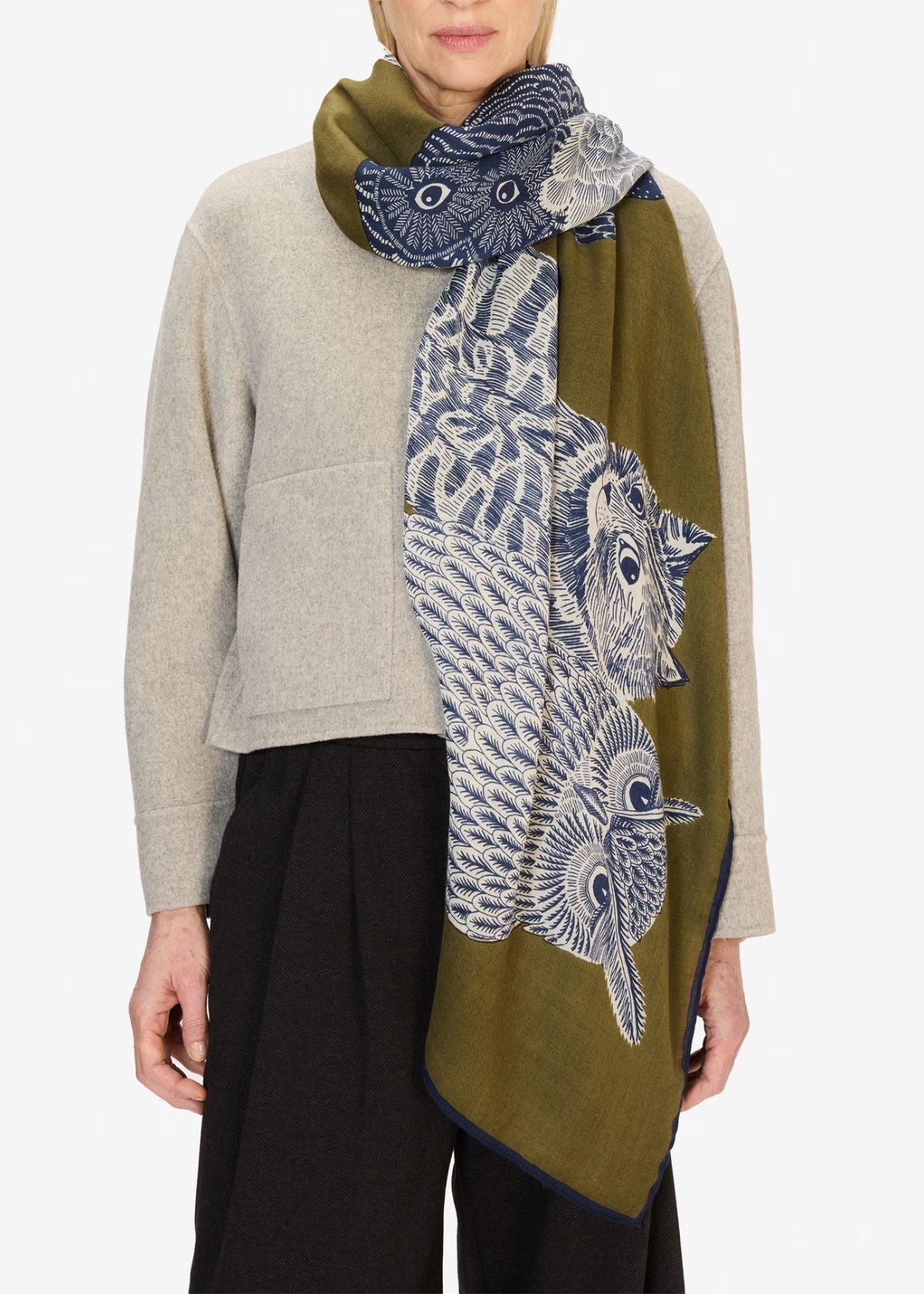 INOUI EDITIONS Chouette 80 Scarf - Khaki