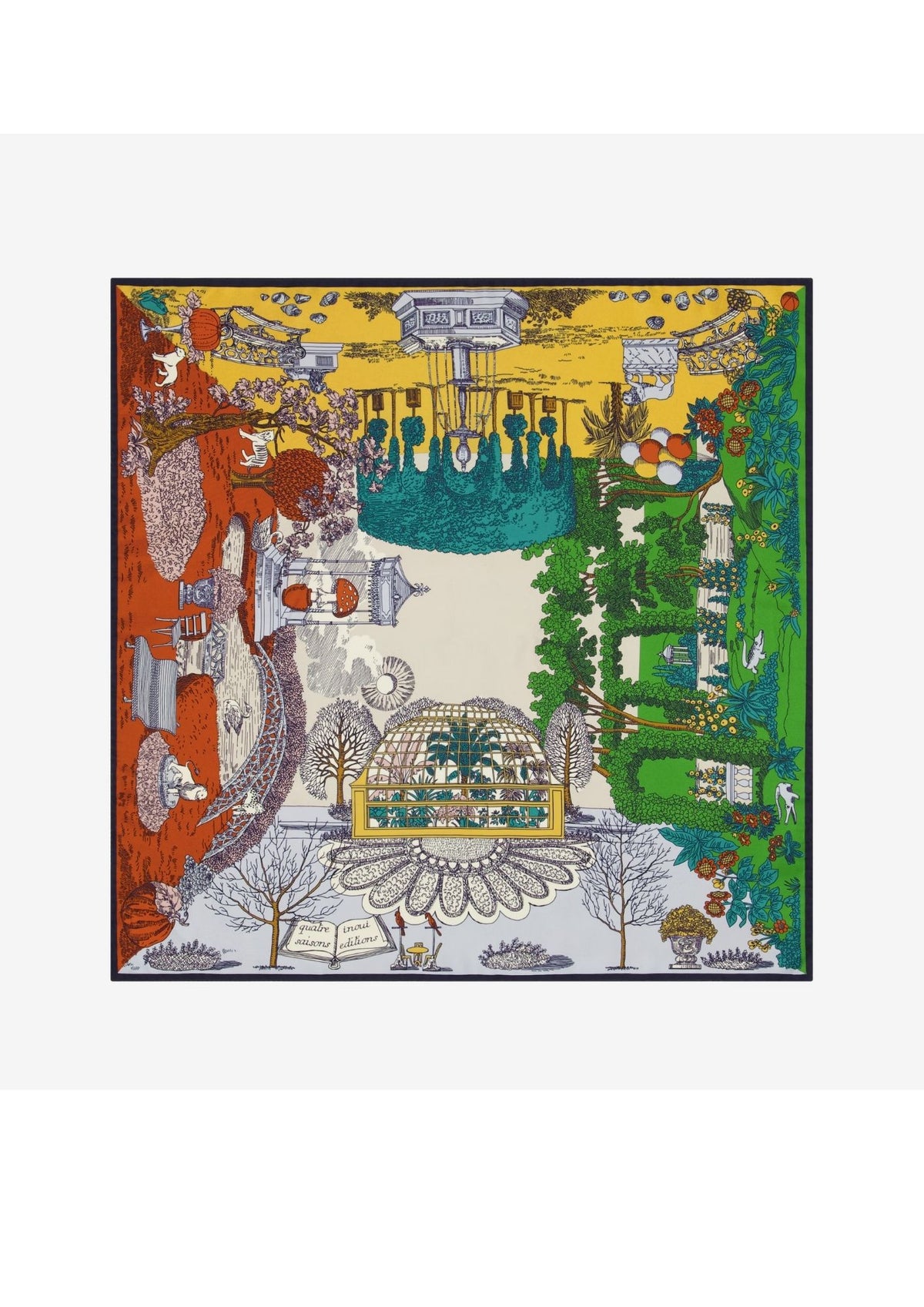 INOUI EDITIONS Four Seasons 65 Square Scarf - Natural Autumn