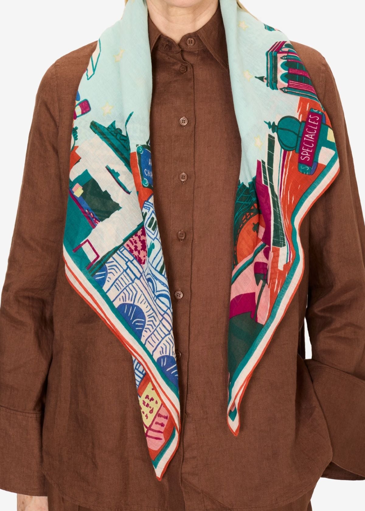 INOUI EDITIONS J'aime Paris 100 Square Scarf - Multicolor