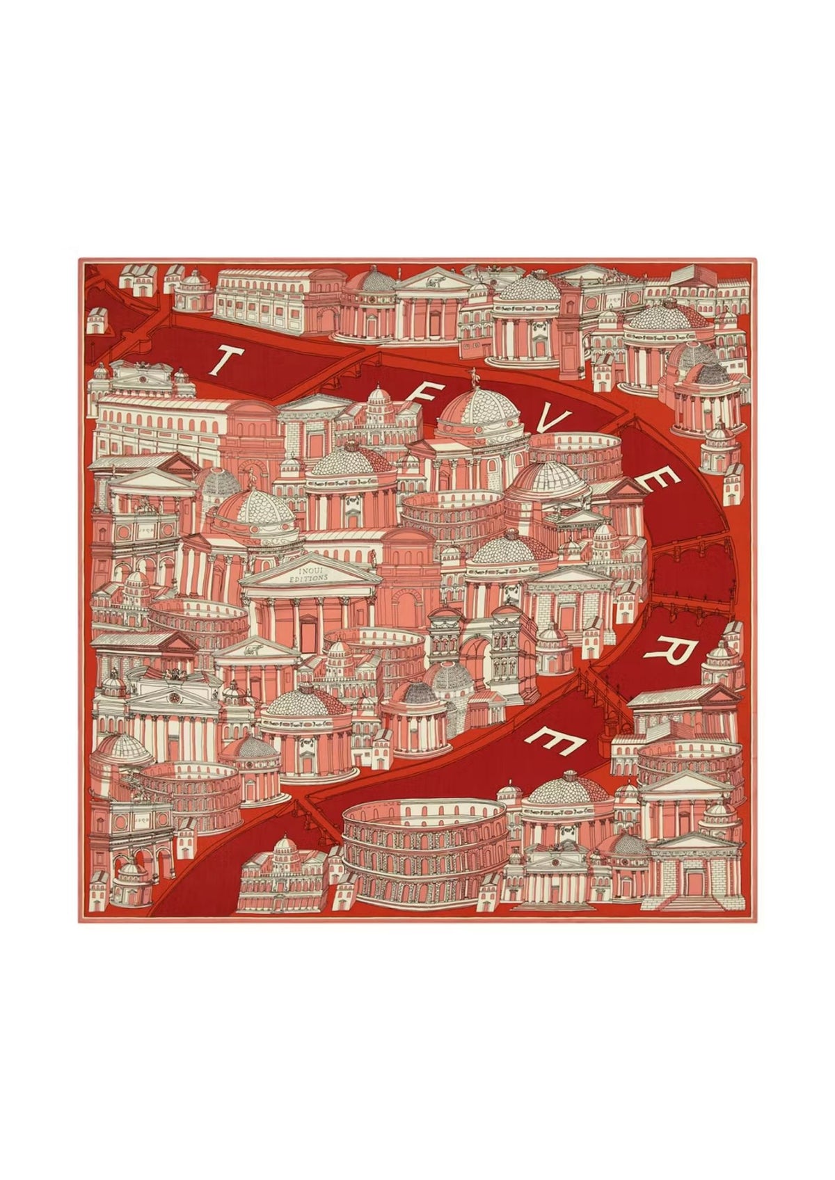 INOUI EDITIONS Roma 100 Square Scarf - Terracotta