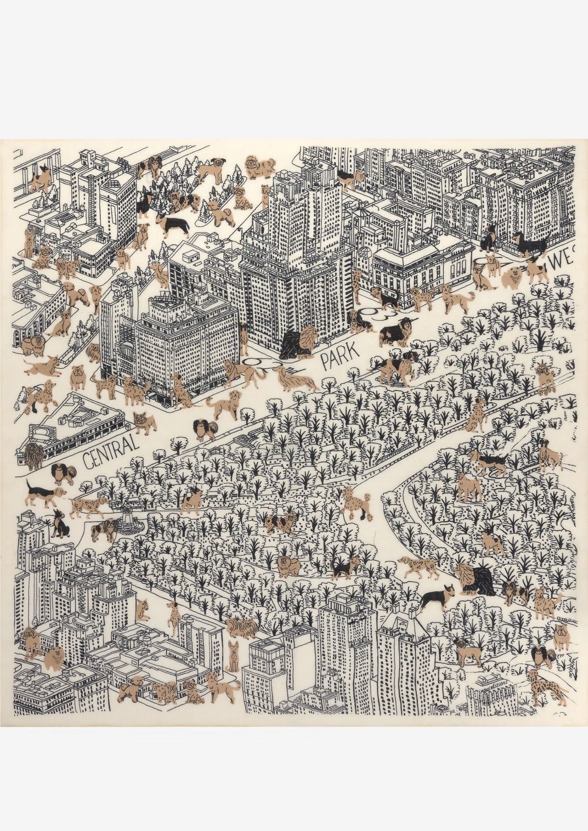 INOUI EDITIONS Square 100 Central Park Scarf - White