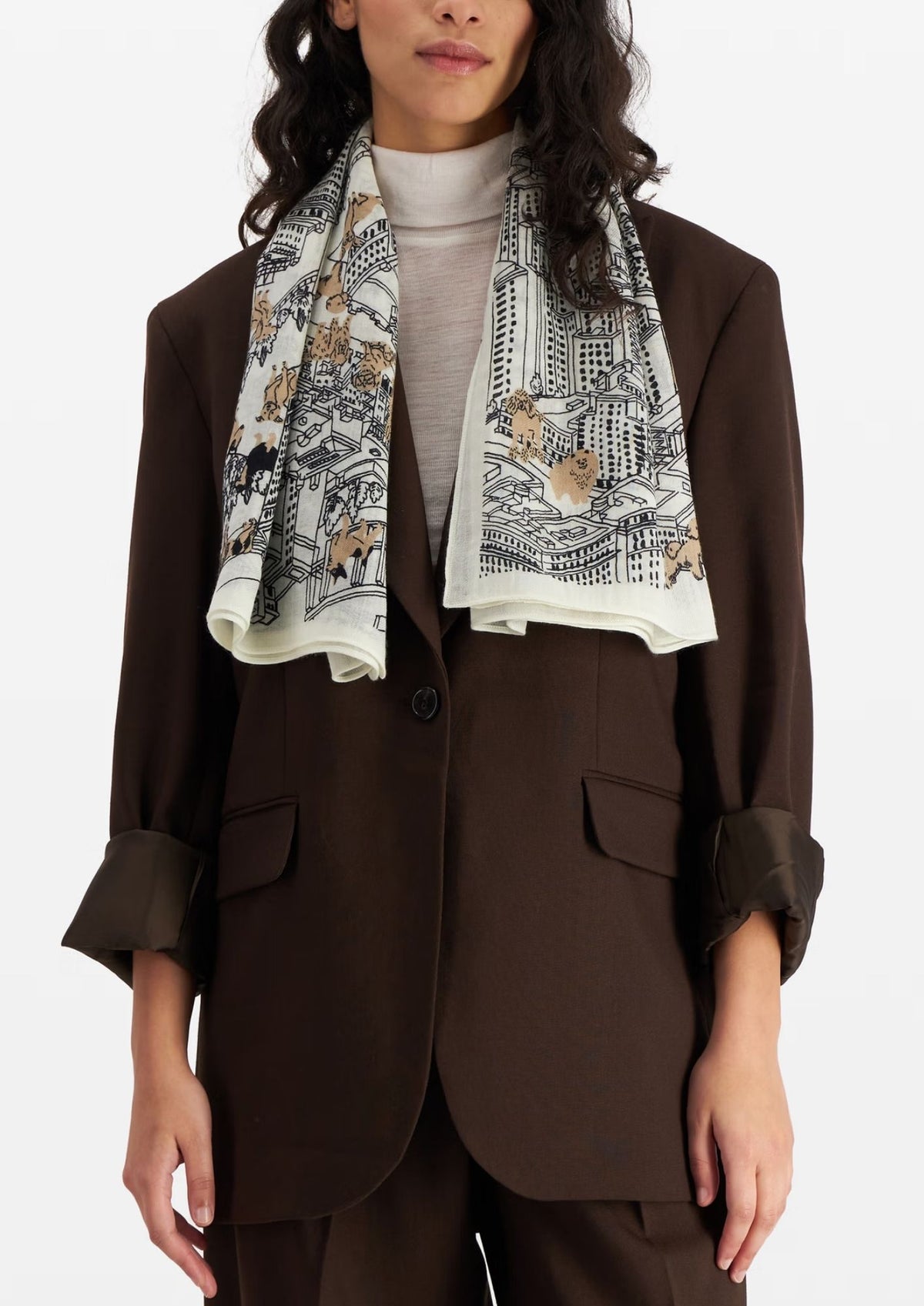 INOUI EDITIONS Square 100 Central Park Scarf - White