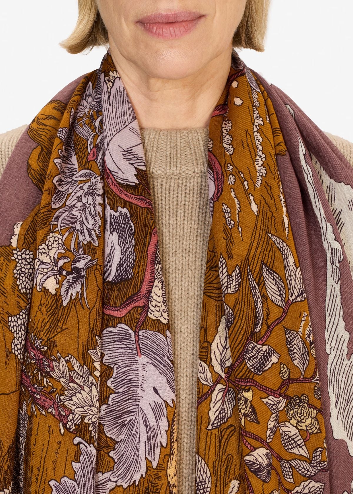 INOUI EDITIONS Histoire 70 Rectangle Scarf - Purple