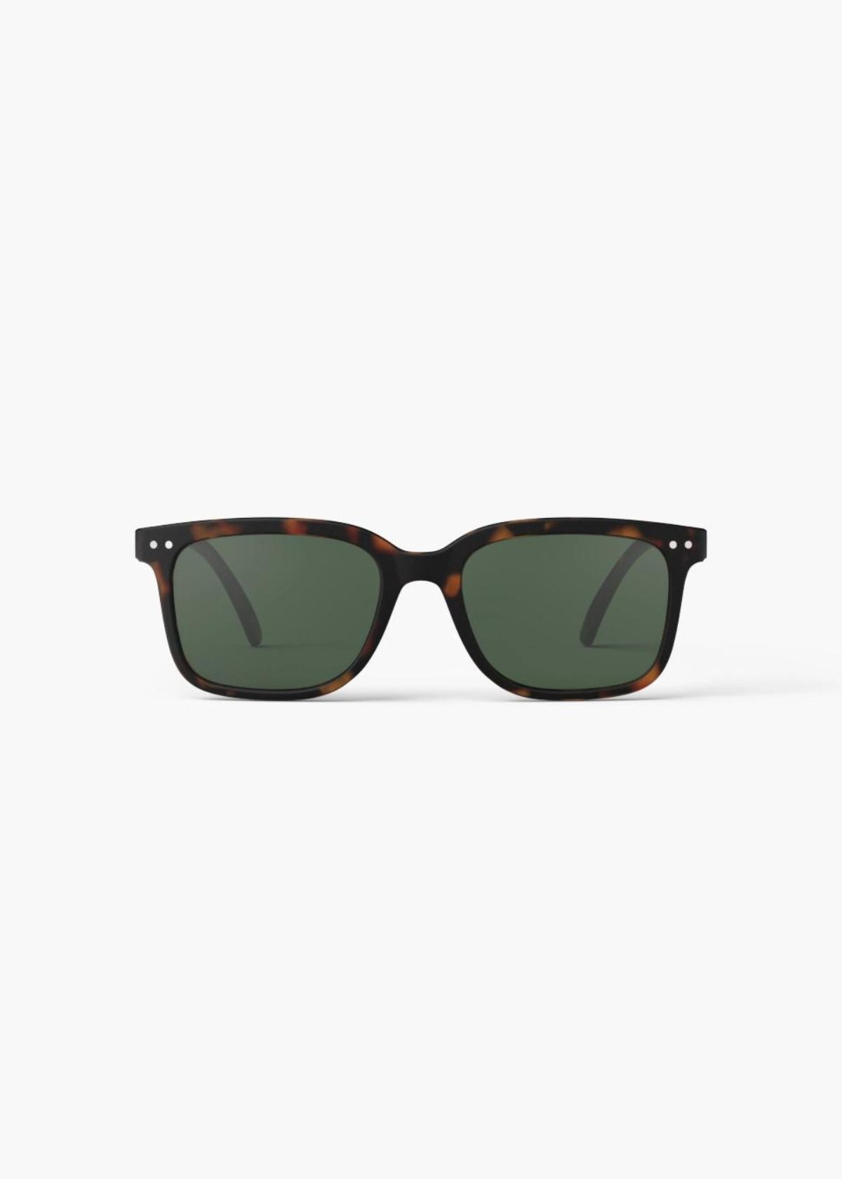 IZIPIZI #L Tortoise Sunglasses with Green Lenses