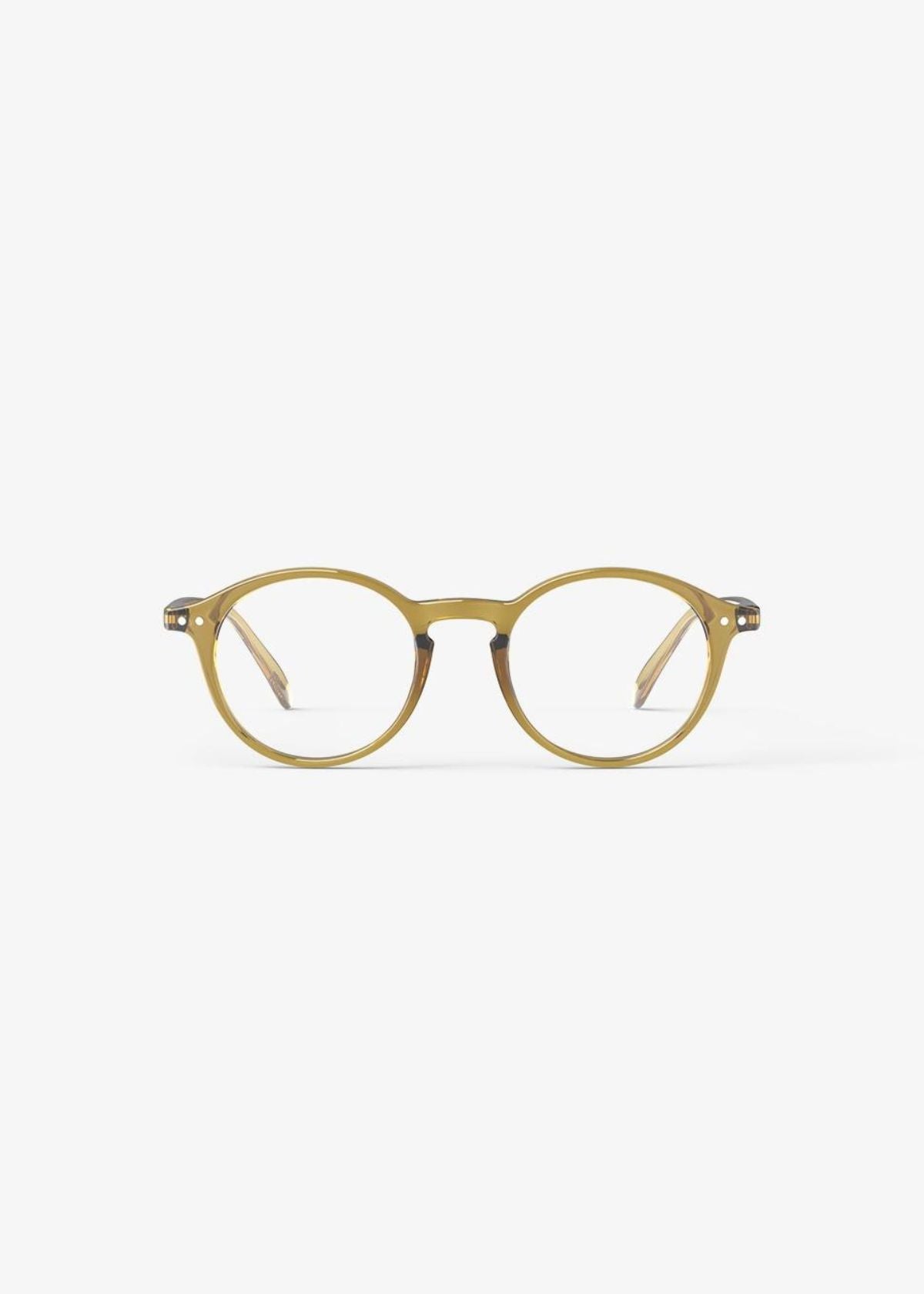 IZIPIZI Iconic Round Reading Glasses #D in Golden Green