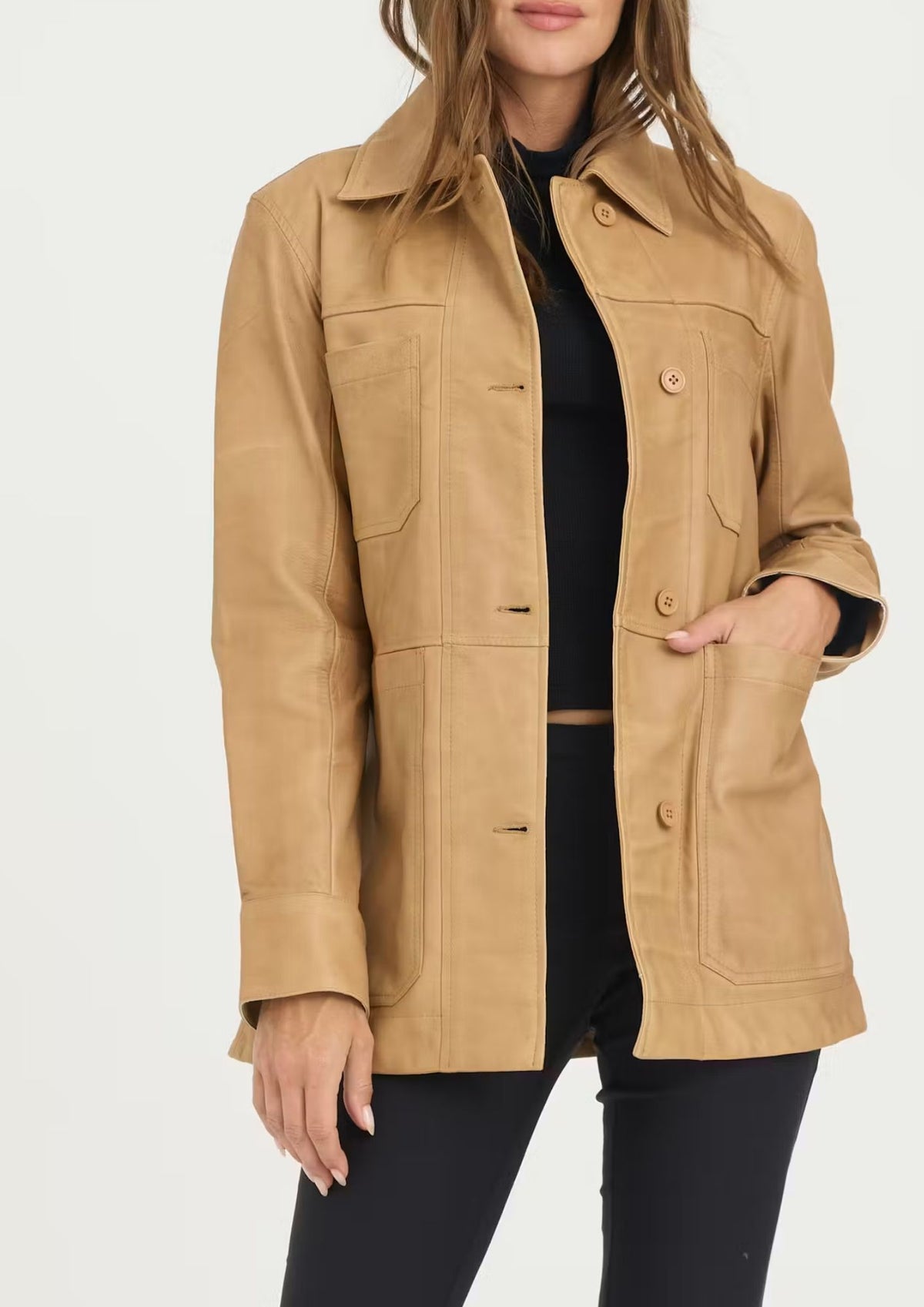 JAKETT Harper Patina Leather Jacket - Fawn