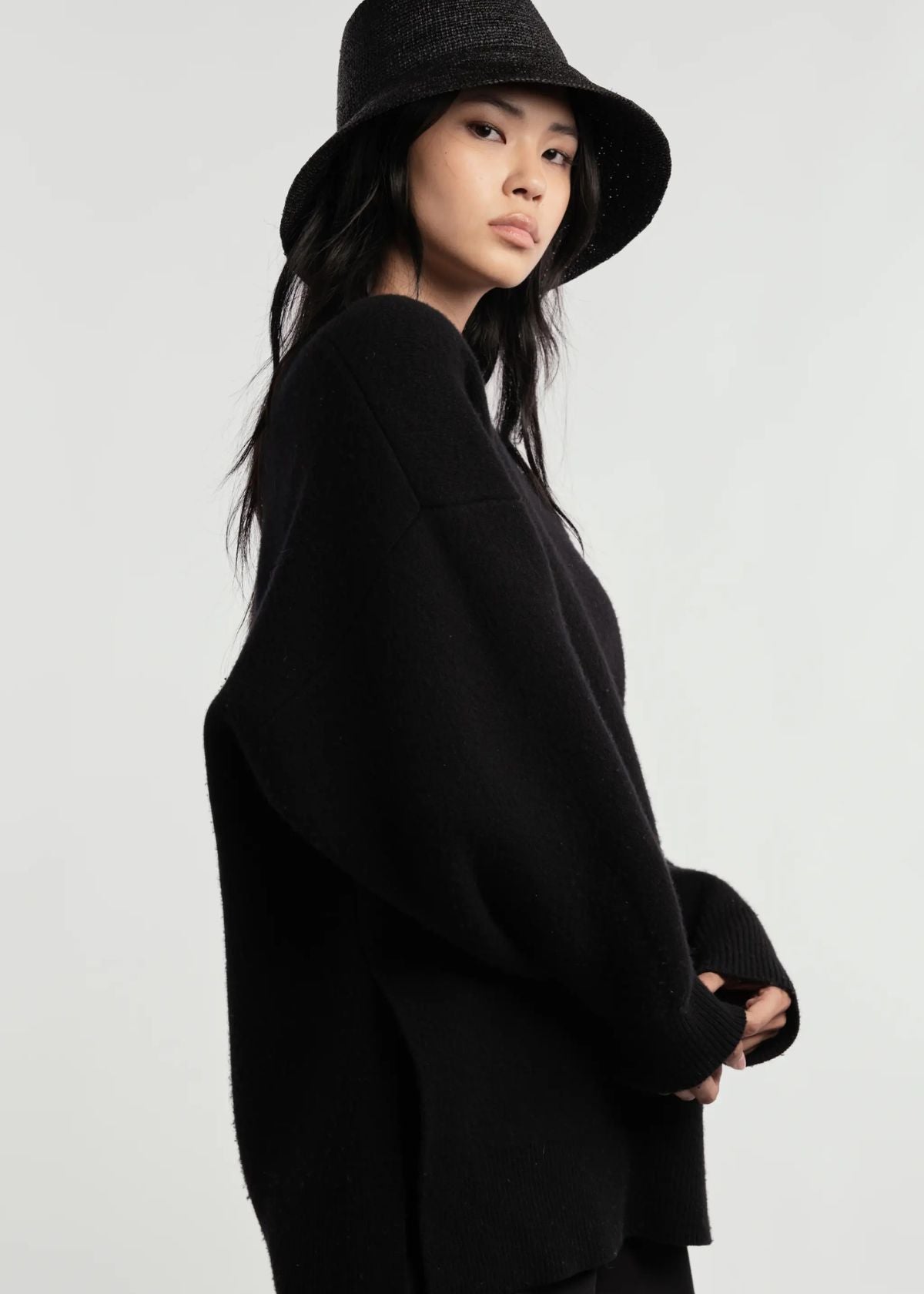 MAJOR ISO: janessa leone Felix hat black Janessa Leone Felix Large Brim Straw Hat | Neiman Marcus main image 3