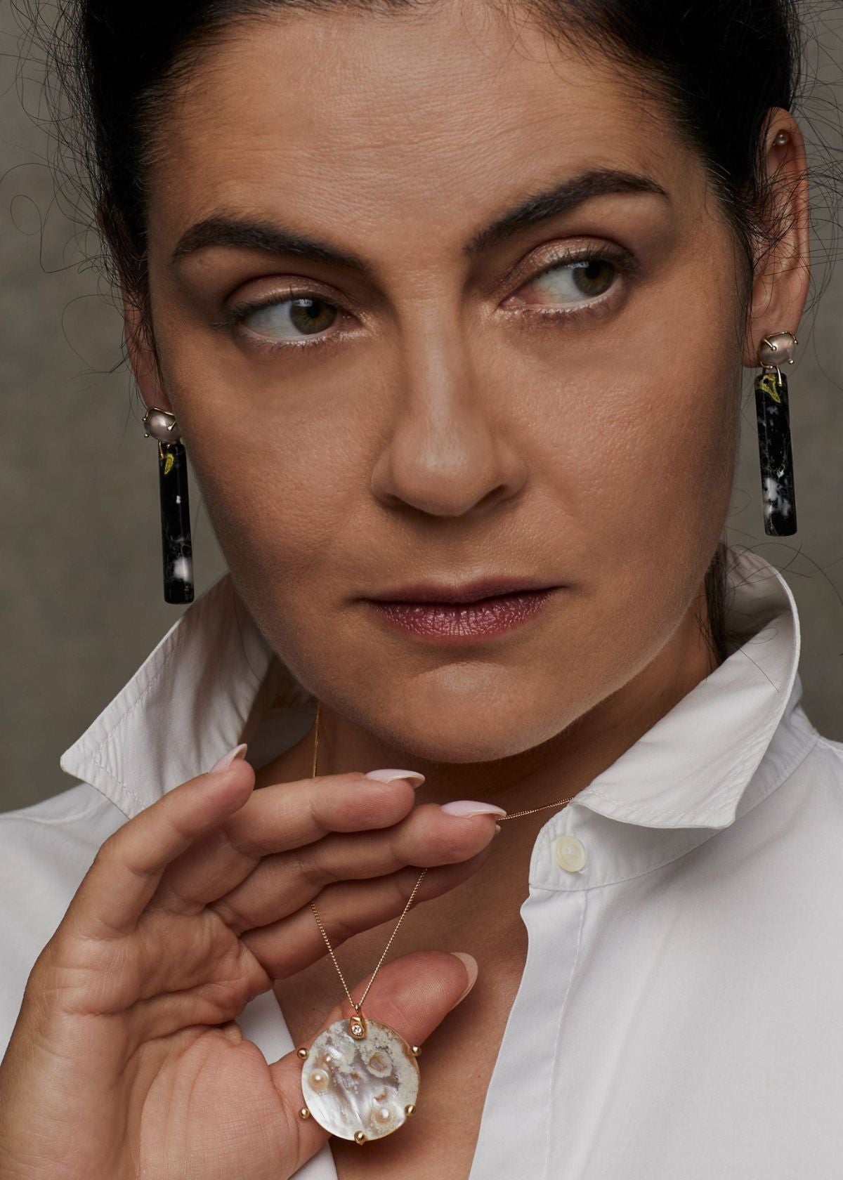 JULIE COHN Lunar Mabe Bronze Pendant Necklace