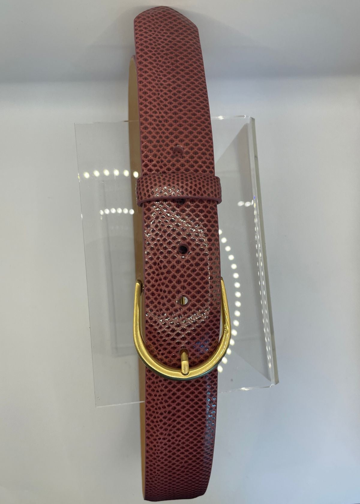 W.KLEINBERG Karung Belt with Gold Buckle - Burgundy