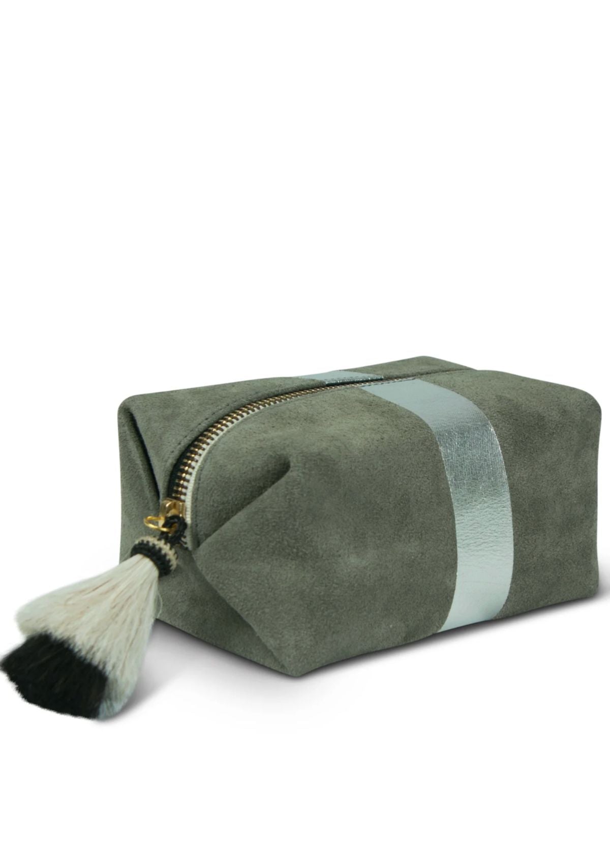 KEMPTON & CO. Storm Silver Suede Cosmetic Case