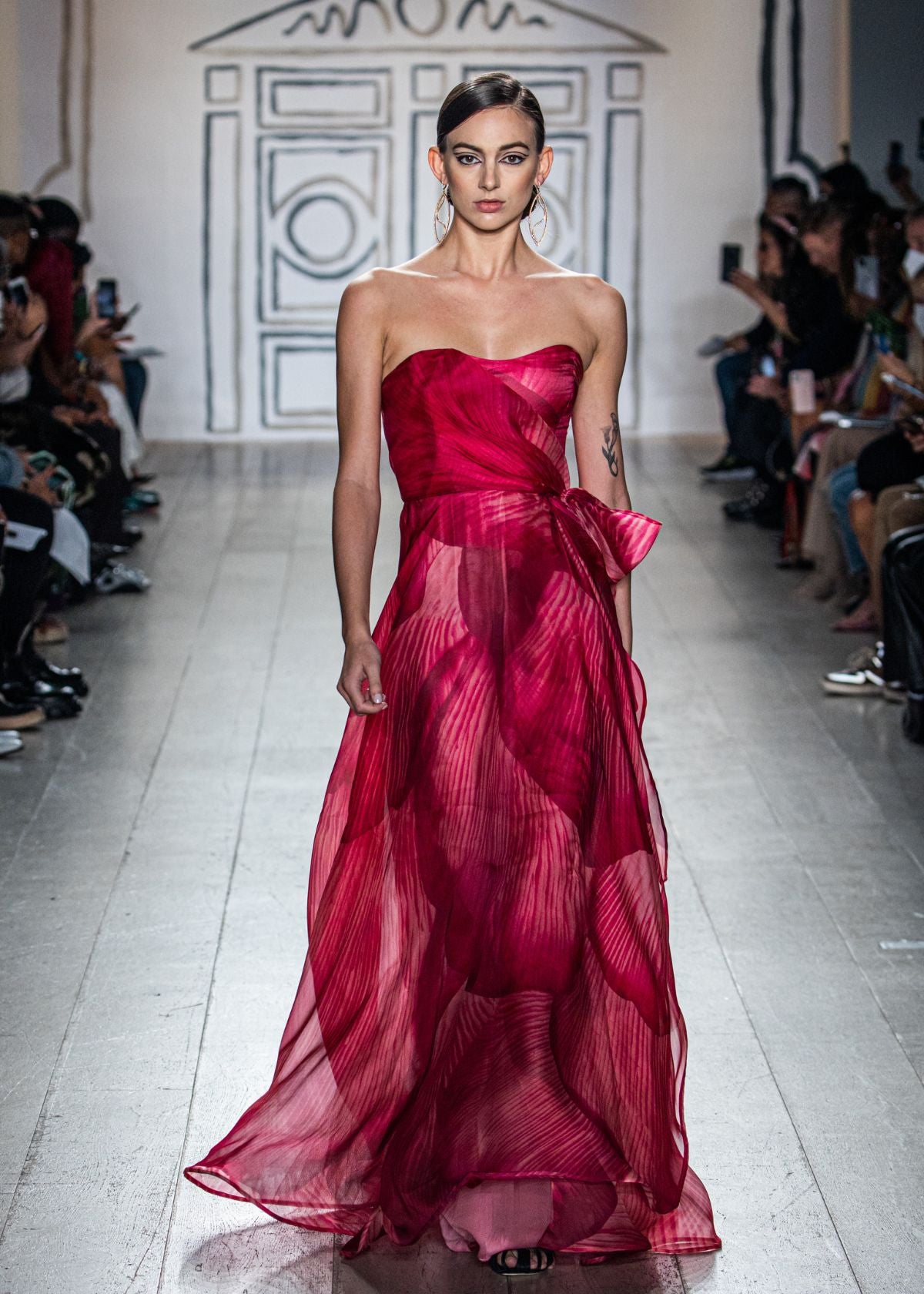 KEVAN HALL Peony Bustier Gown - Ruby