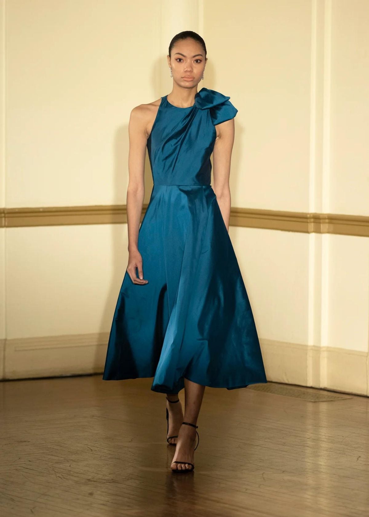 KEVAN HALL Taffeta Ballerina Dress - Teal