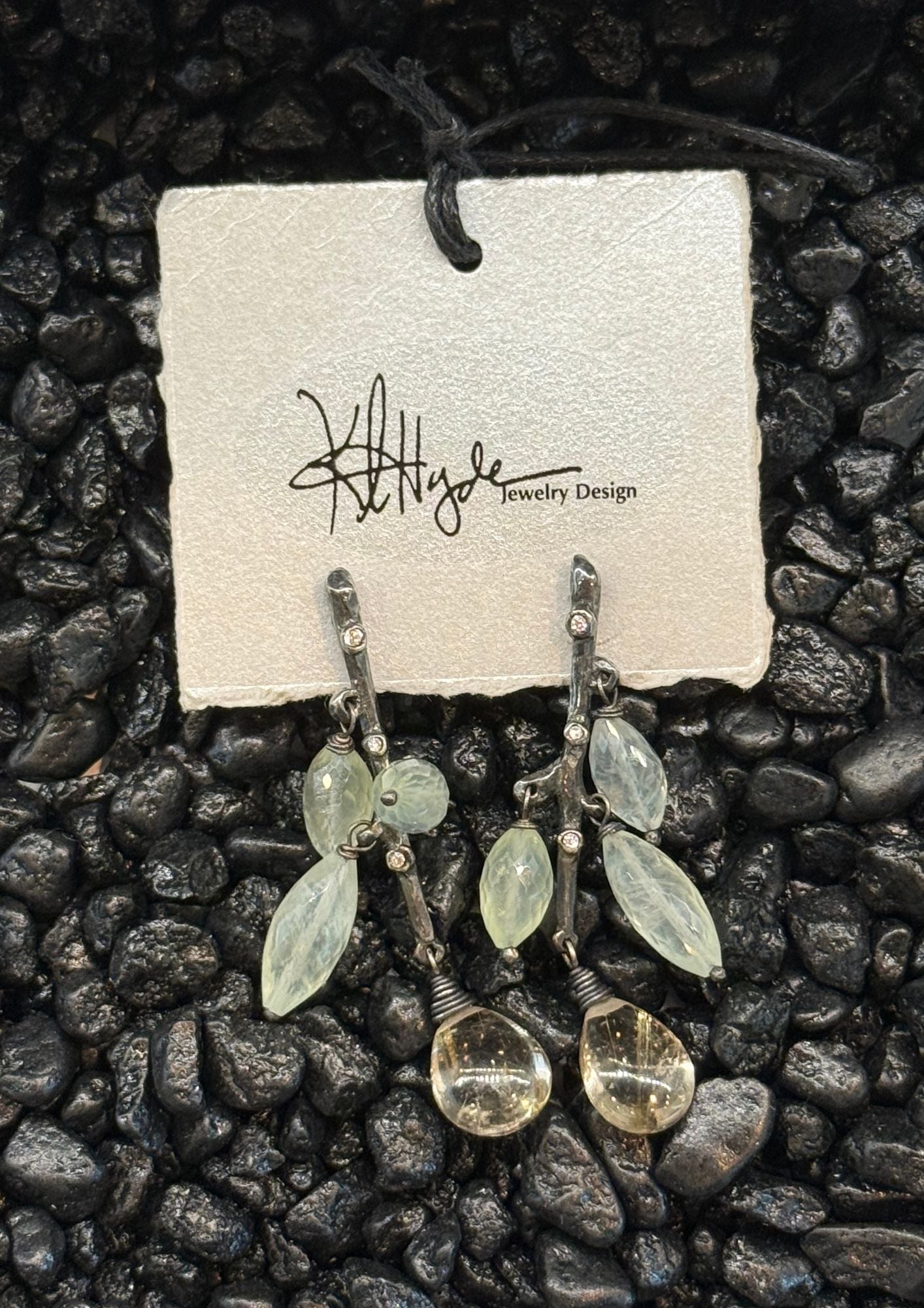 KRISTI HYDE Short Quartz and Silver Twigs Earring