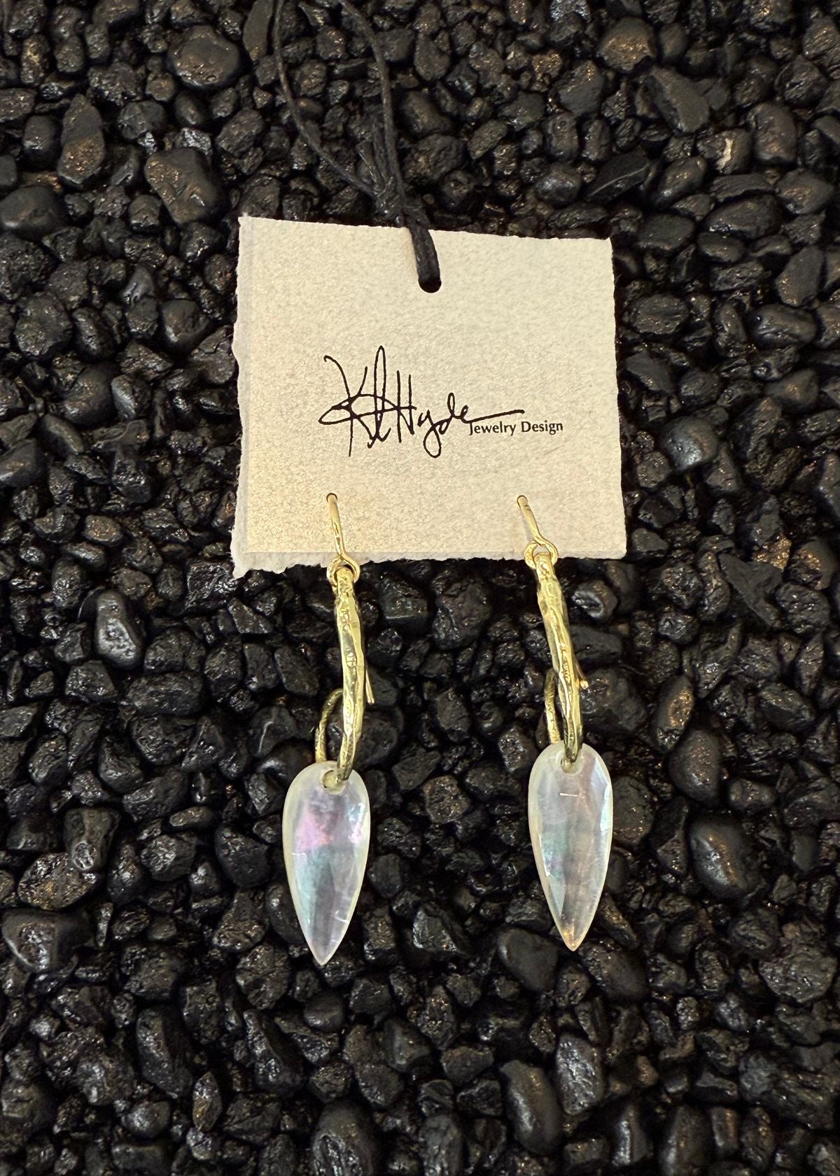 KRISTI HYDE Curled Brass and Mother-of-Peal Earring