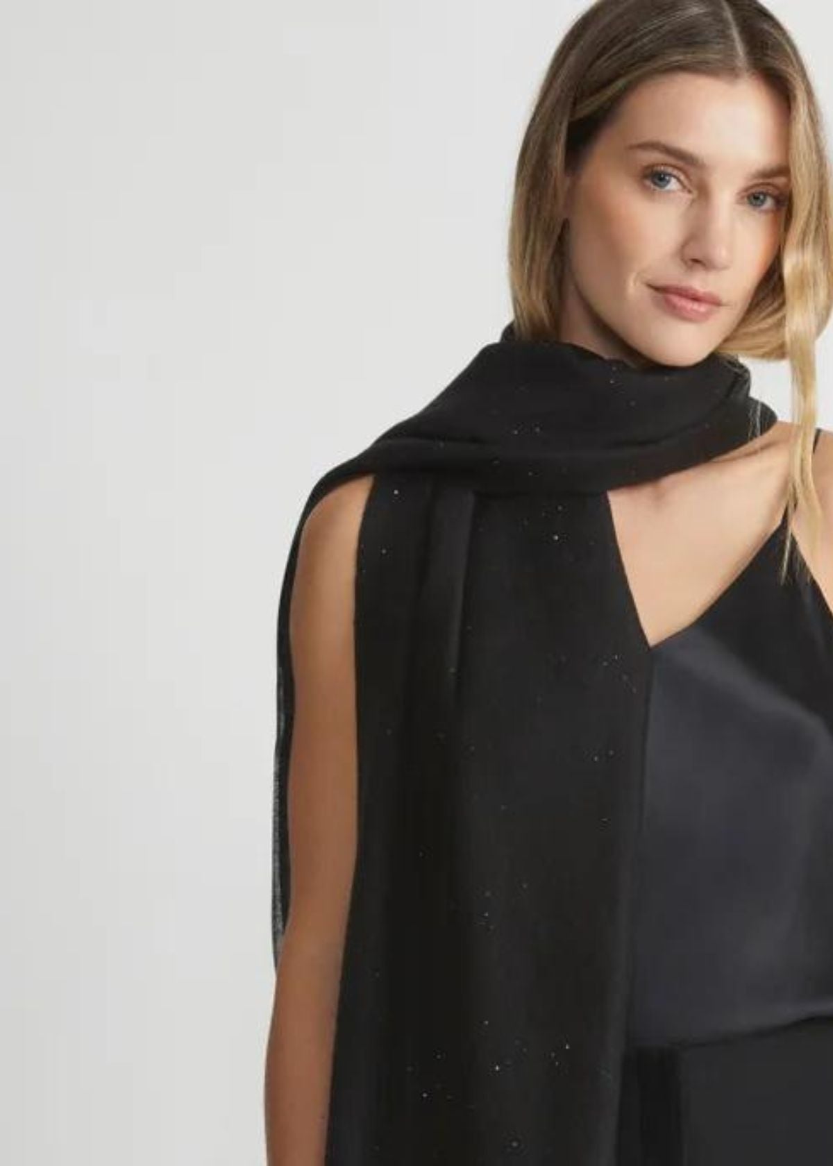 LAFAYETTE 148 Sequin Wool Shawl - Black