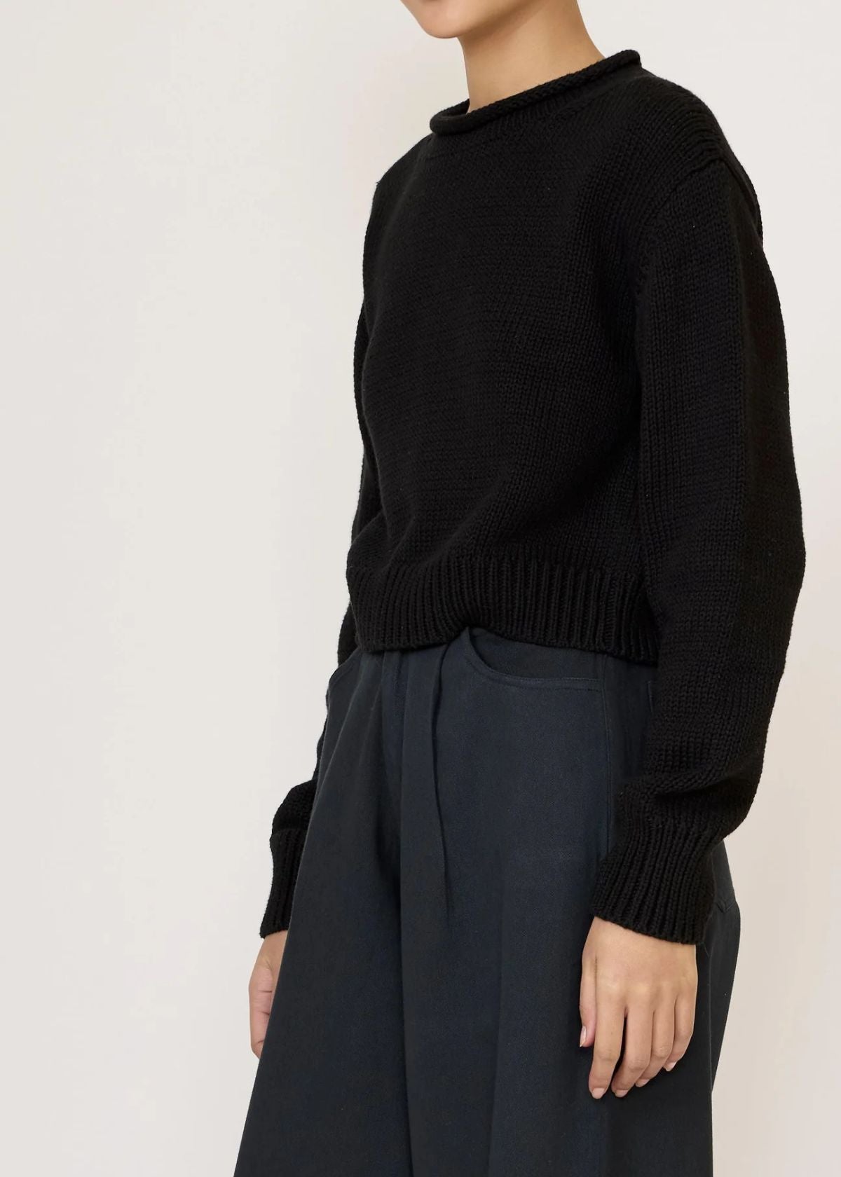 LAUDE THE LABEL Mare Rolled Neck Sweater - Black