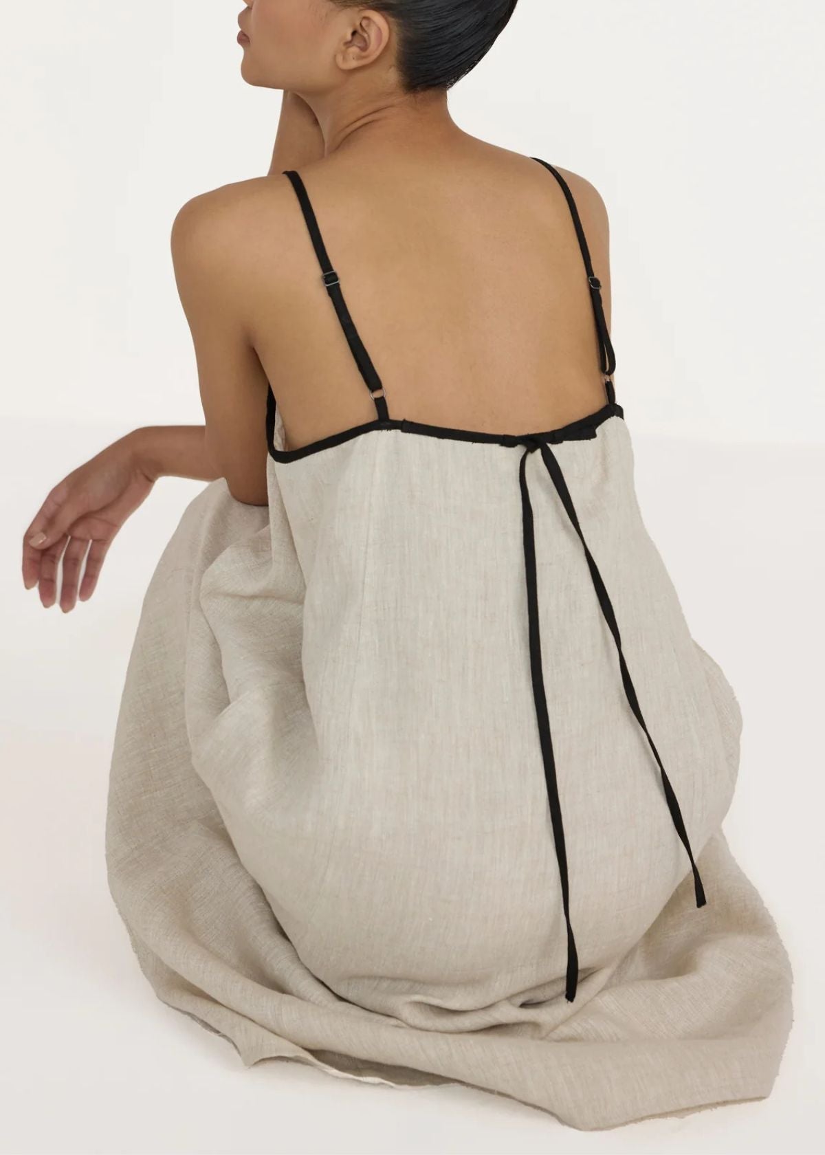 LAUDE THE LABEL Tie Back Slip Dress - Natural