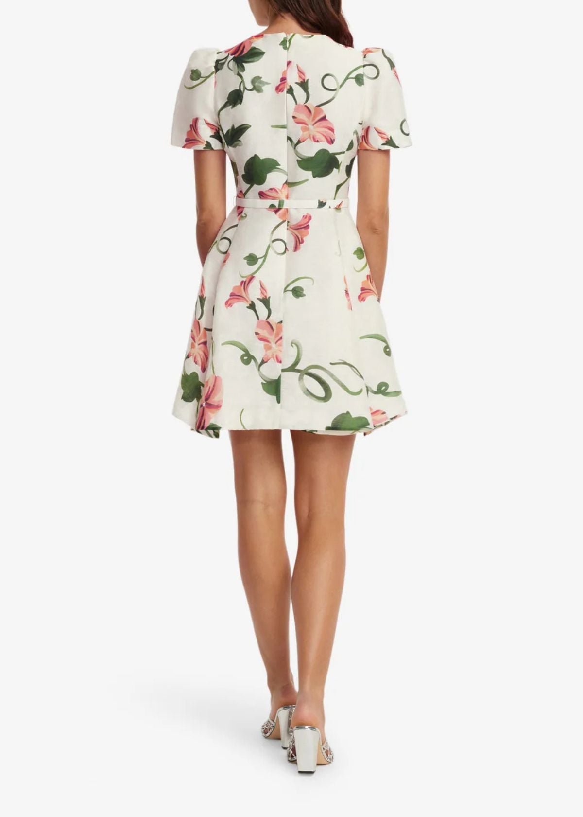 LEO LIN Elyse Short Sleeve Mini Dress - Vine Print in Snow