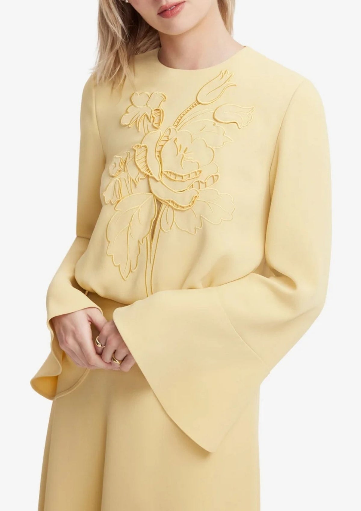LEO LIN Kinsley Applique Maxi Dress - Dusty Yellow