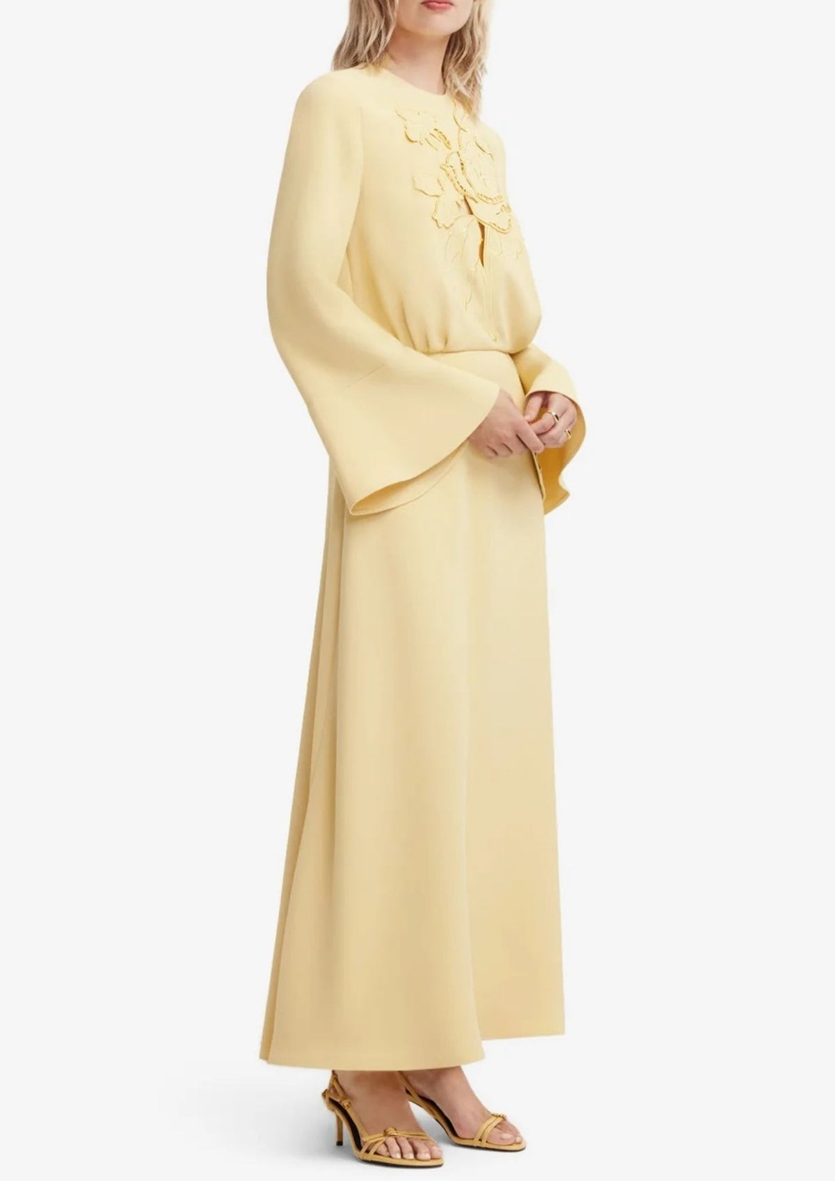LEO LIN Kinsley Applique Maxi Dress - Dusty Yellow