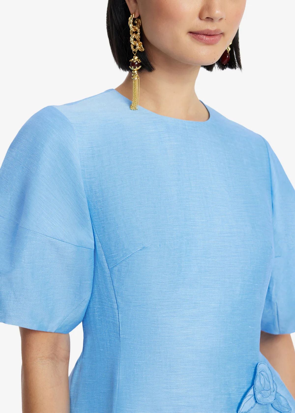 LEO LIN Simona Applique Mini Dress - Pastel Blue