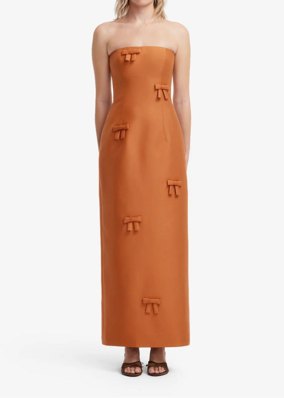 LEO LIN Rayna Bow Bustier Maxi Dress