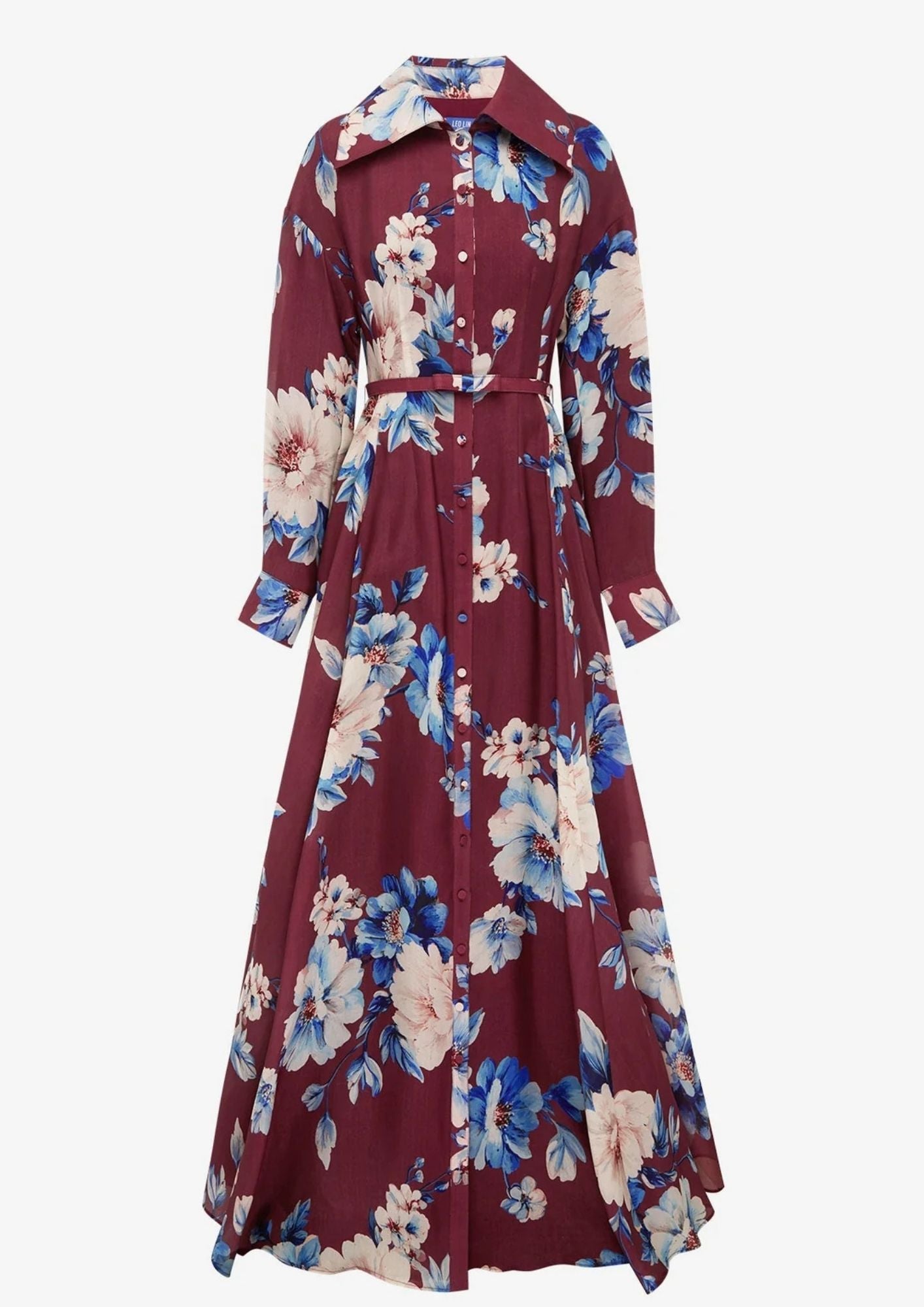 LEO LIN Josephine Silk Gown - Cosmos Print