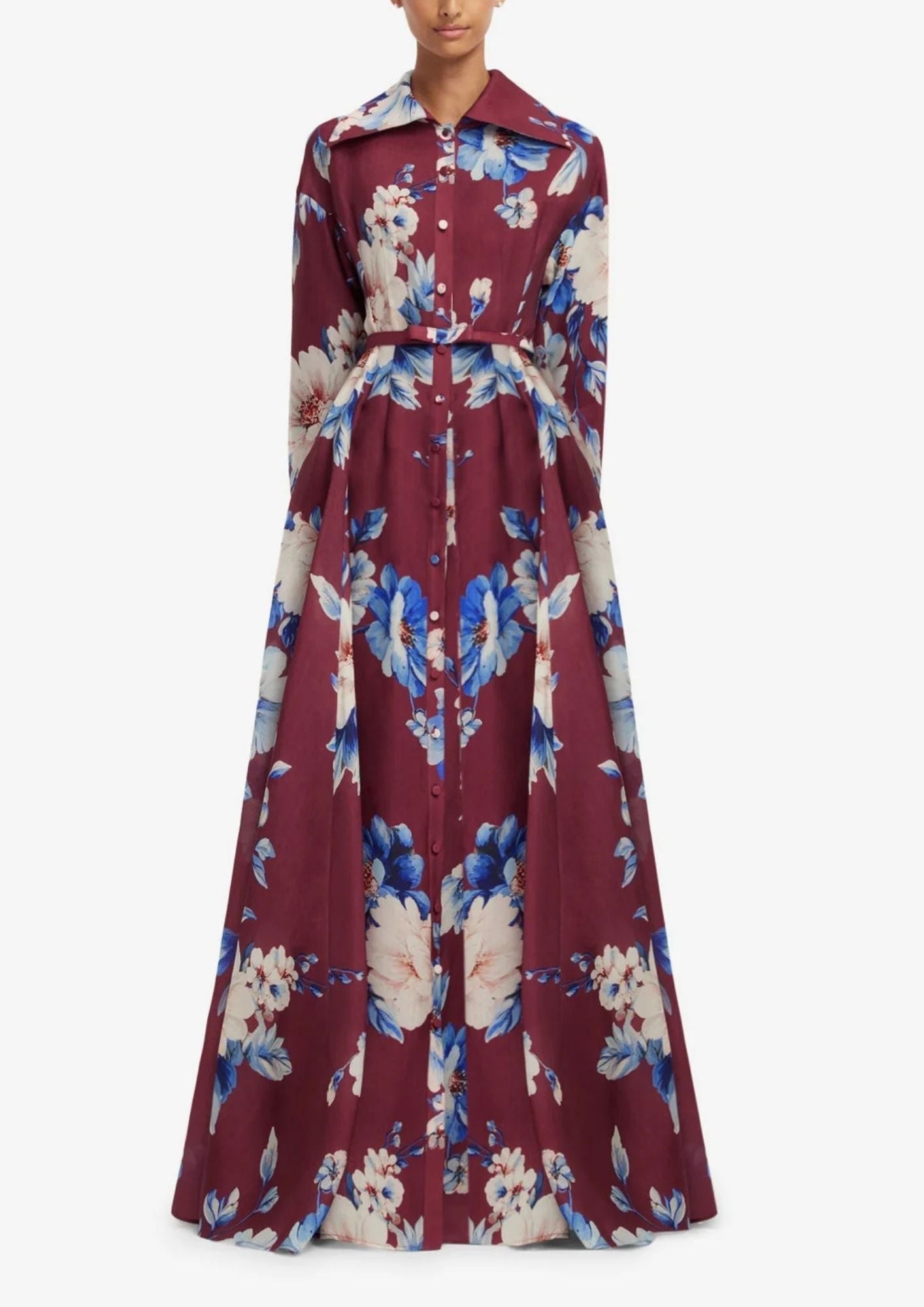 LEO LIN Josephine Silk Gown - Cosmos Print
