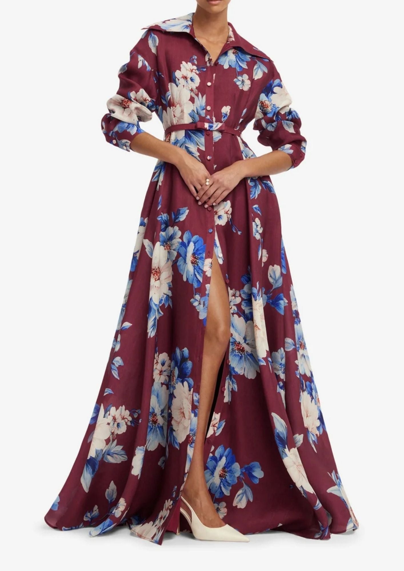 LEO LIN Josephine Silk Gown - Cosmos Print