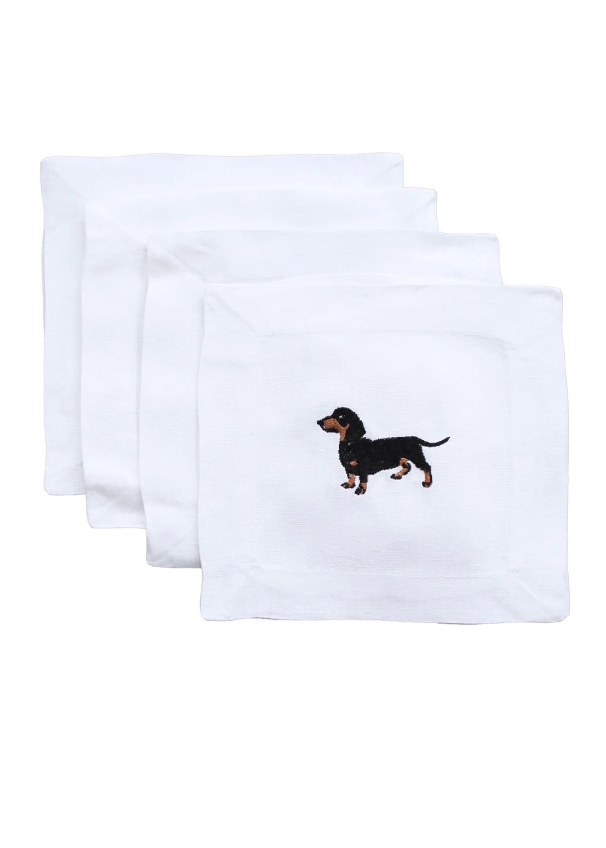 LETTERMADE Dachshund Embroidered Cocktail Napkins