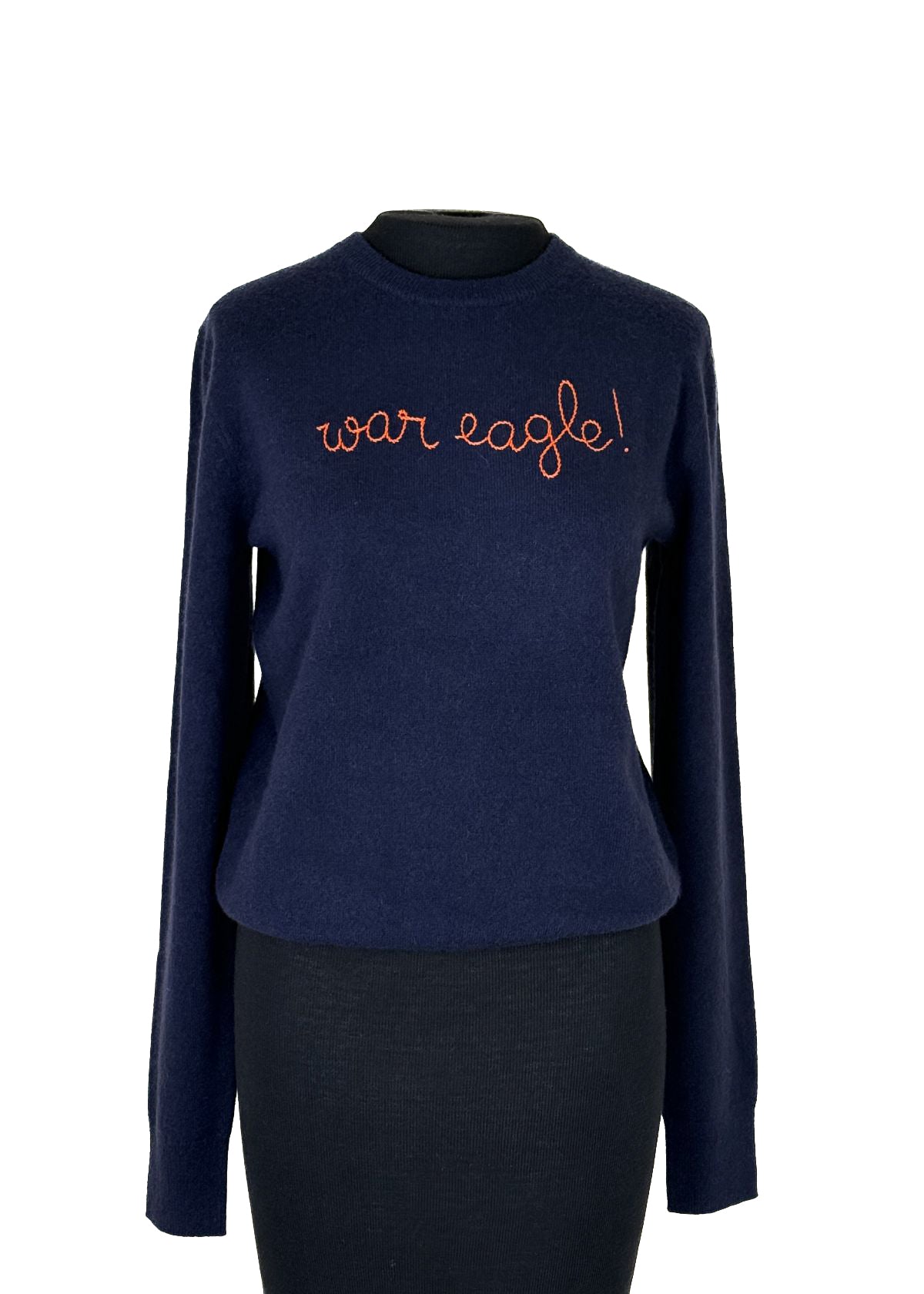 LINGUA FRANCA Cashmere "War Eagle" Sweater - Navy