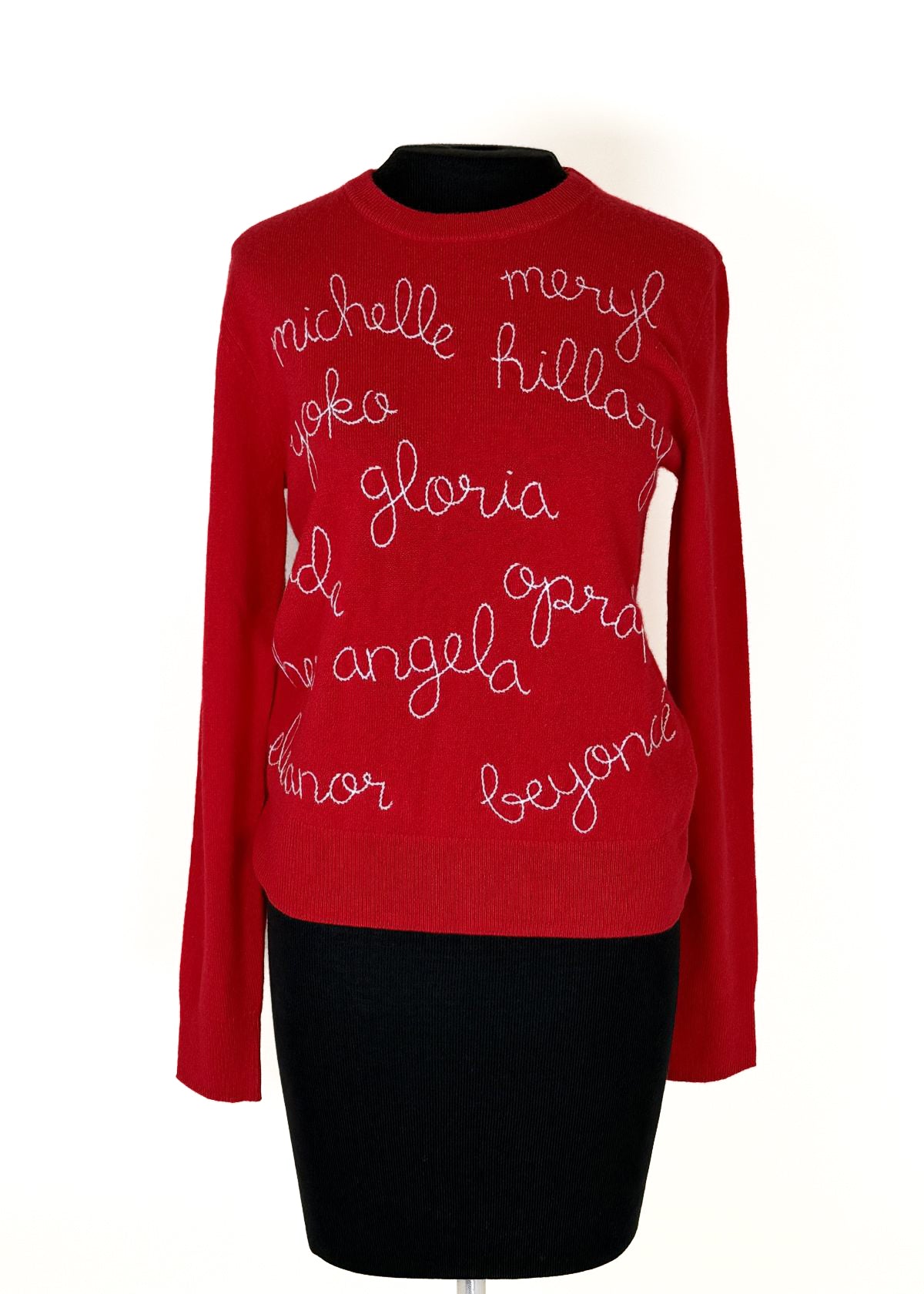 LINGUA FRANCA Cashmere Crewneck Sweater - Red