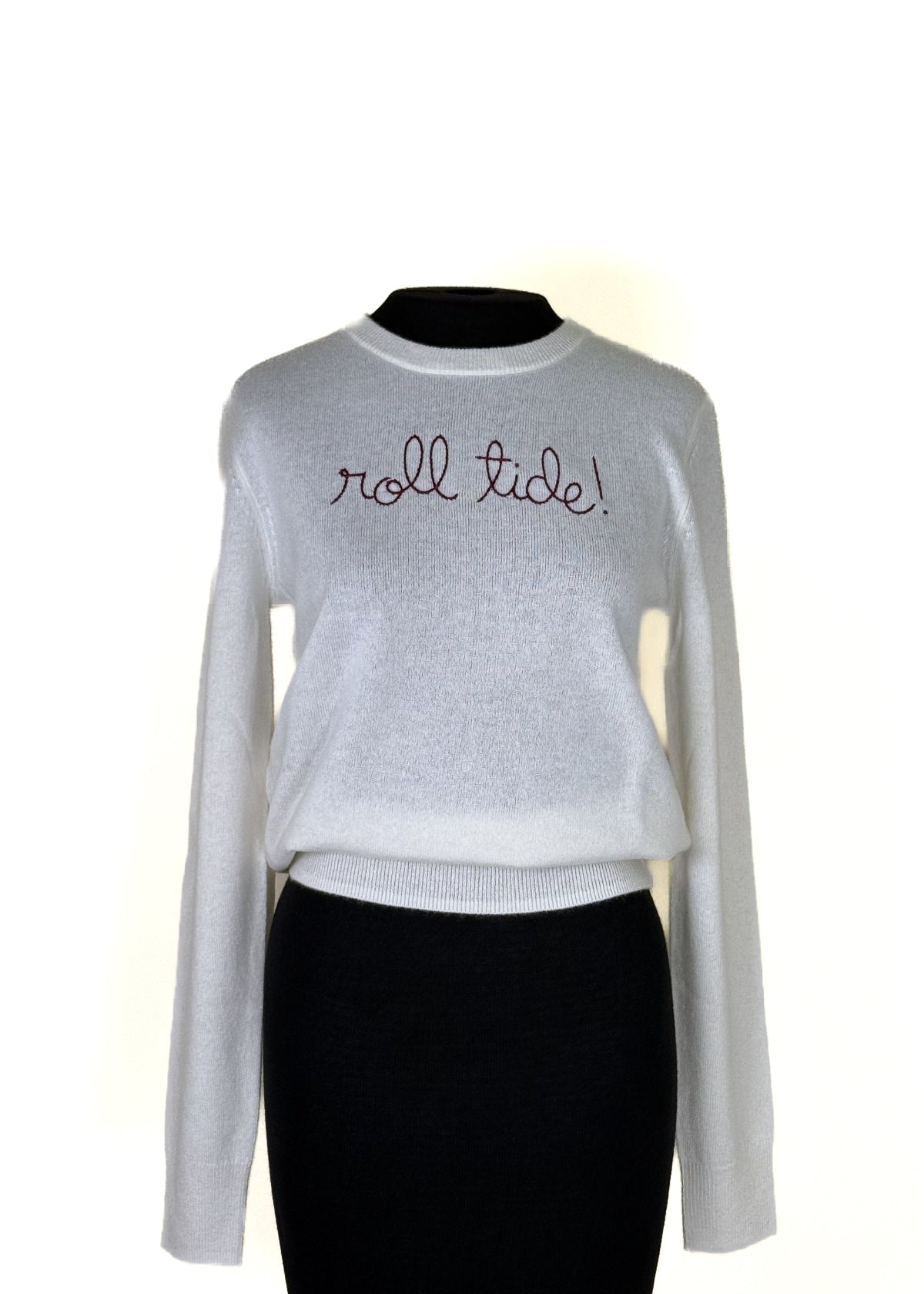 LINGUA FRANCA Cashmere "Roll Tide" Sweater - Cream