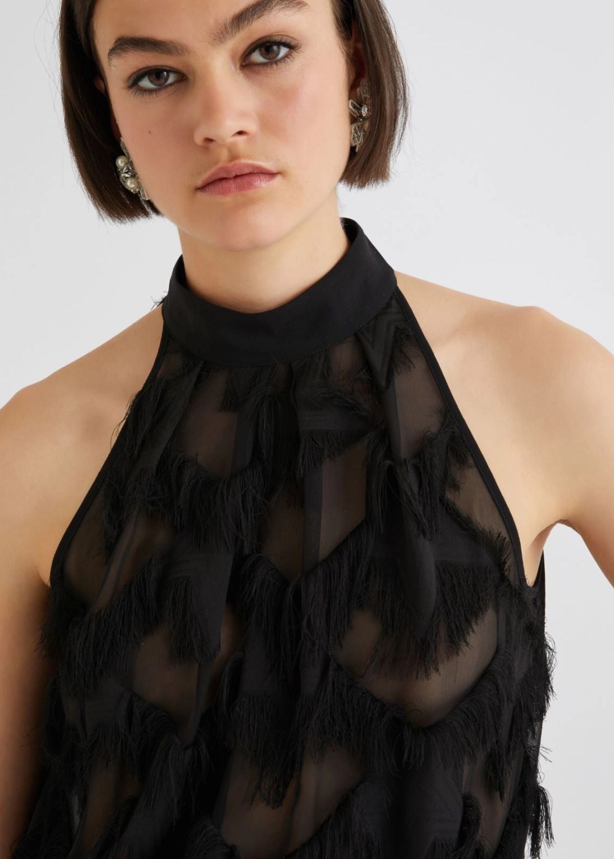 MARELLA Gattini Sleeveless Fil Coupé Top - Black