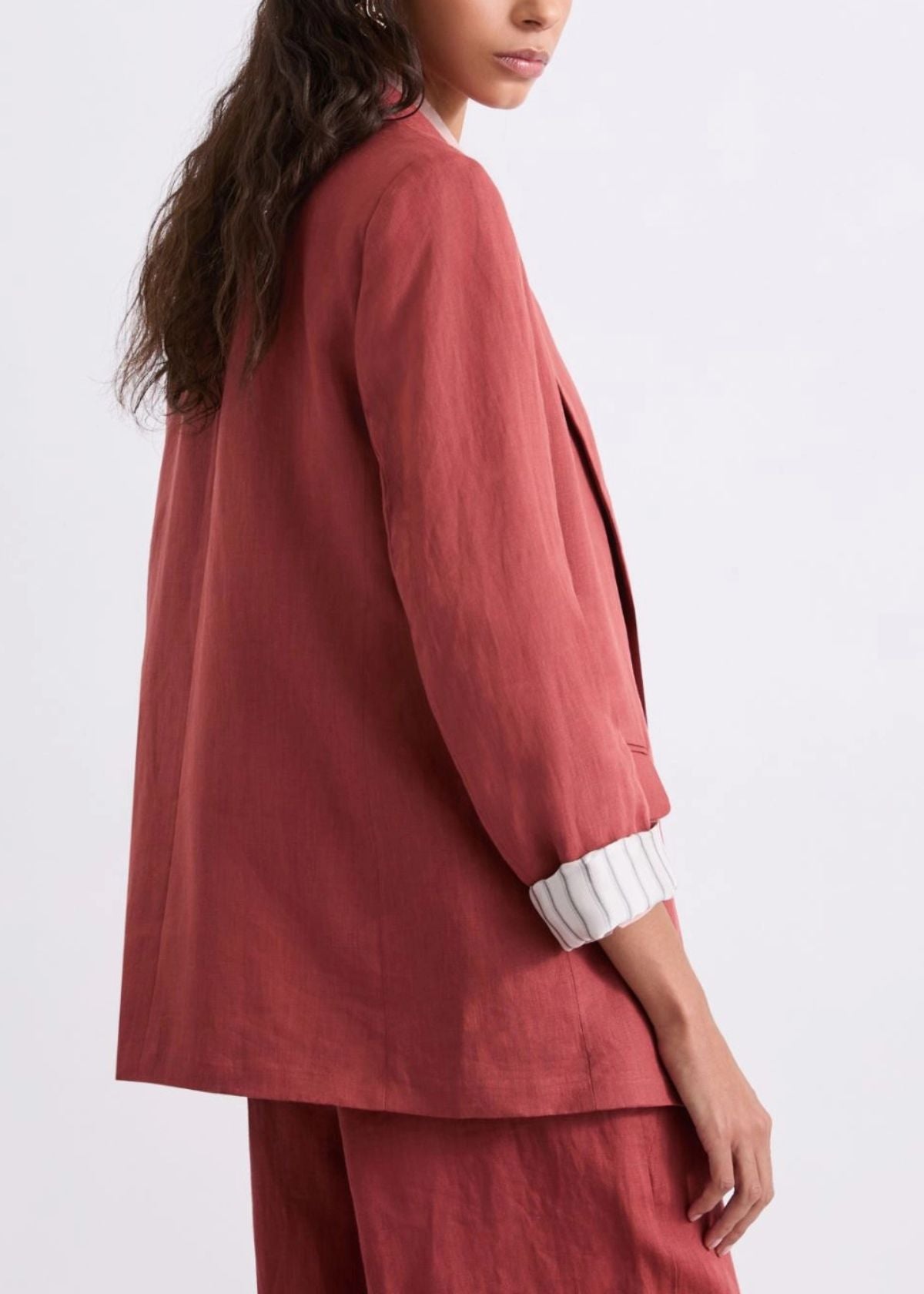 MARELLA Linen Blazer - Brick Red