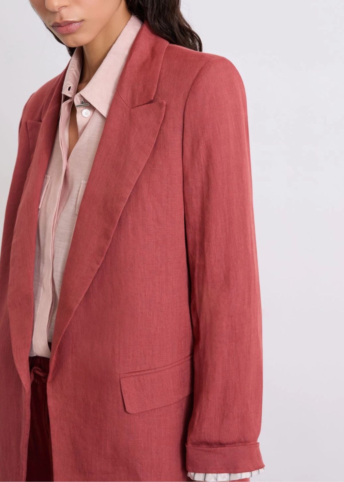 MARELLA Linen Blazer - Brick Red