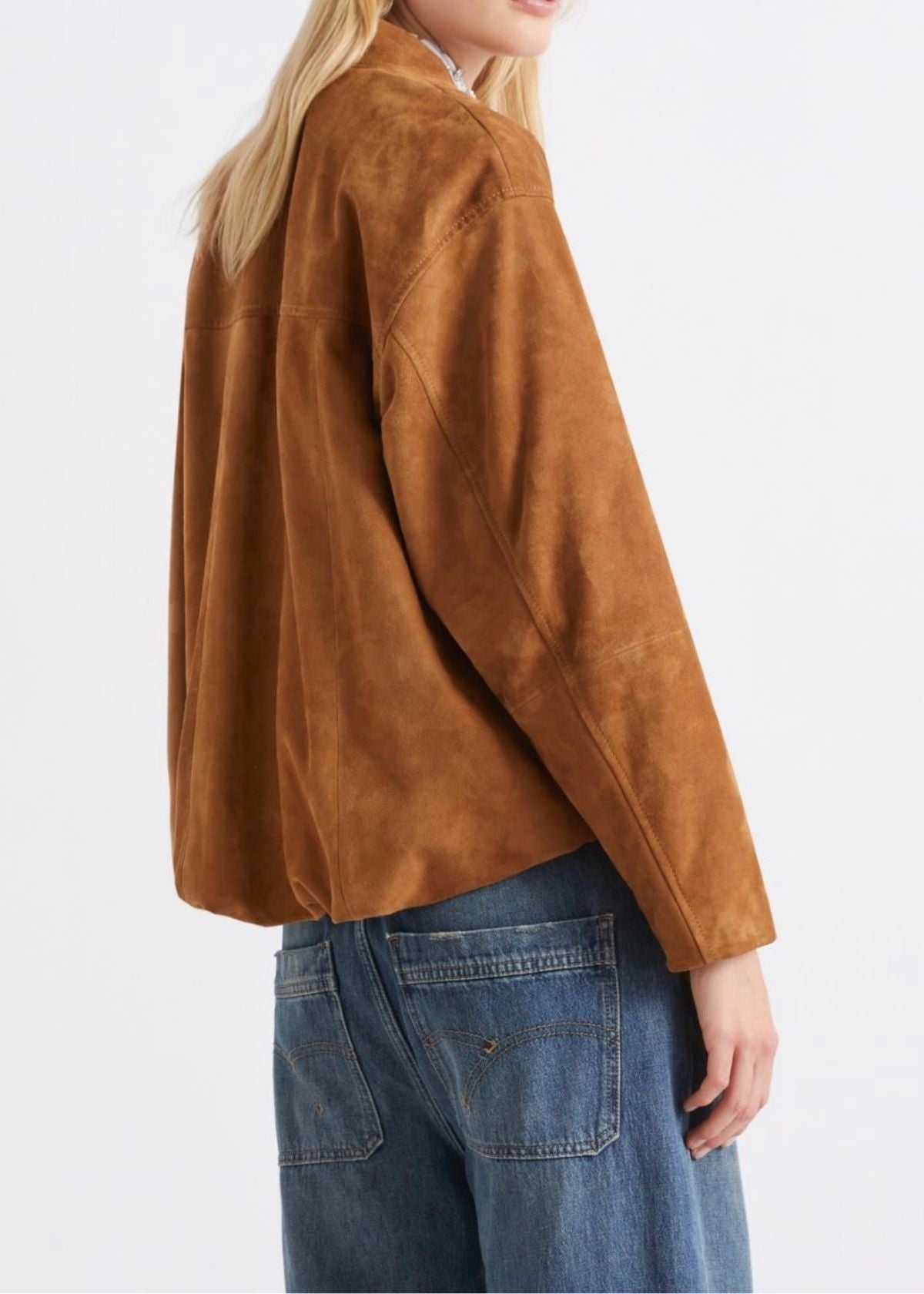 MARELLA Suede Blouson Jacket - Camel